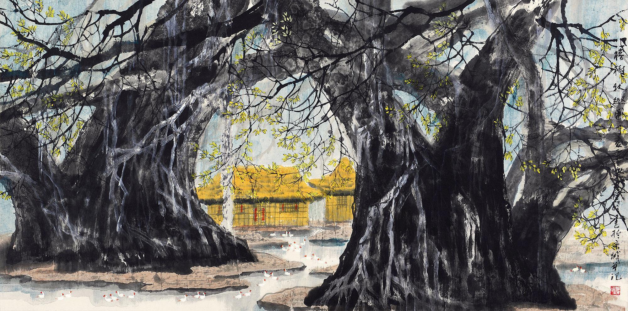 榕树秋趣图-中国书画-雅昌拍卖