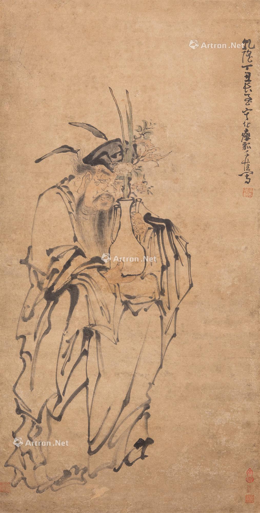 1079黄慎作品轴心水墨纸本