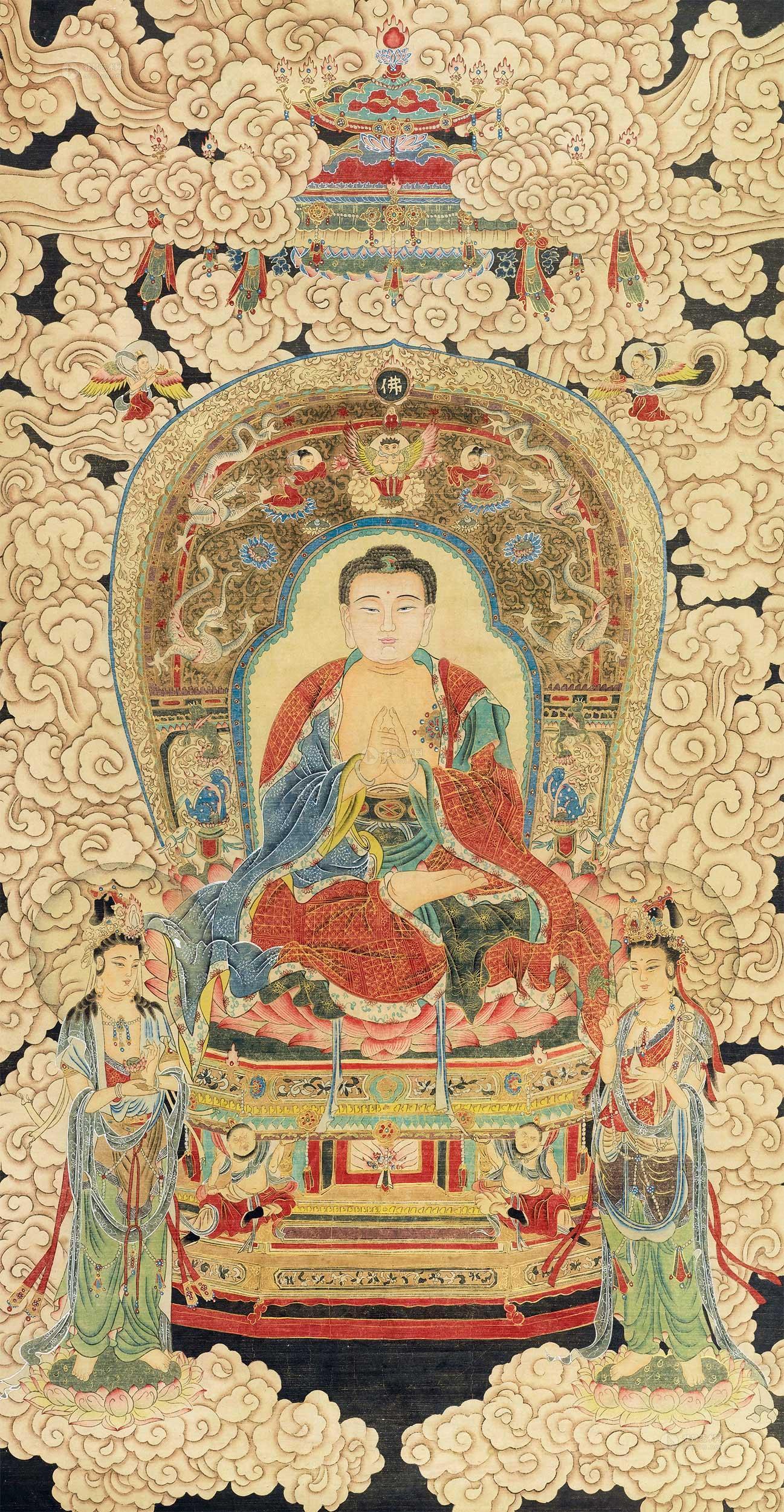 0816释迦牟尼画像立轴设色绢本