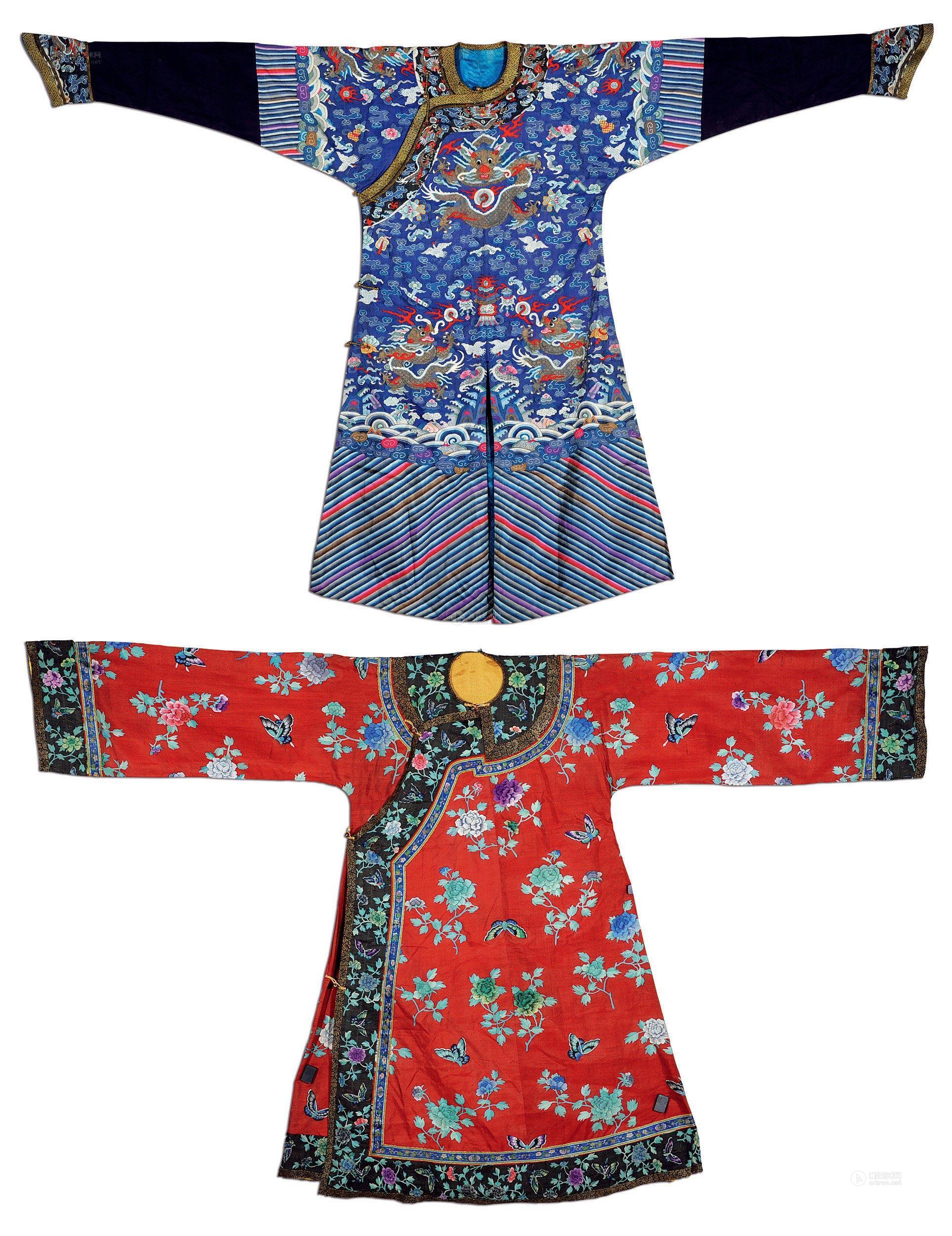 1525清缂丝五爪龙袍吉服两件