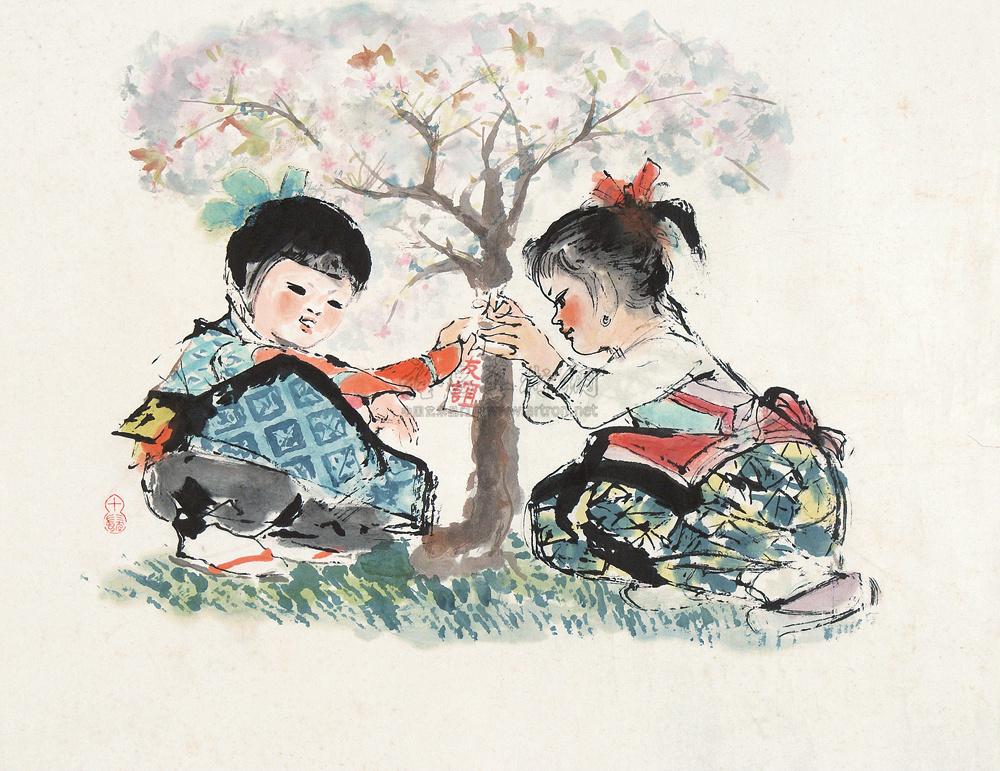 0321中日友谊之树镜心设色纸本