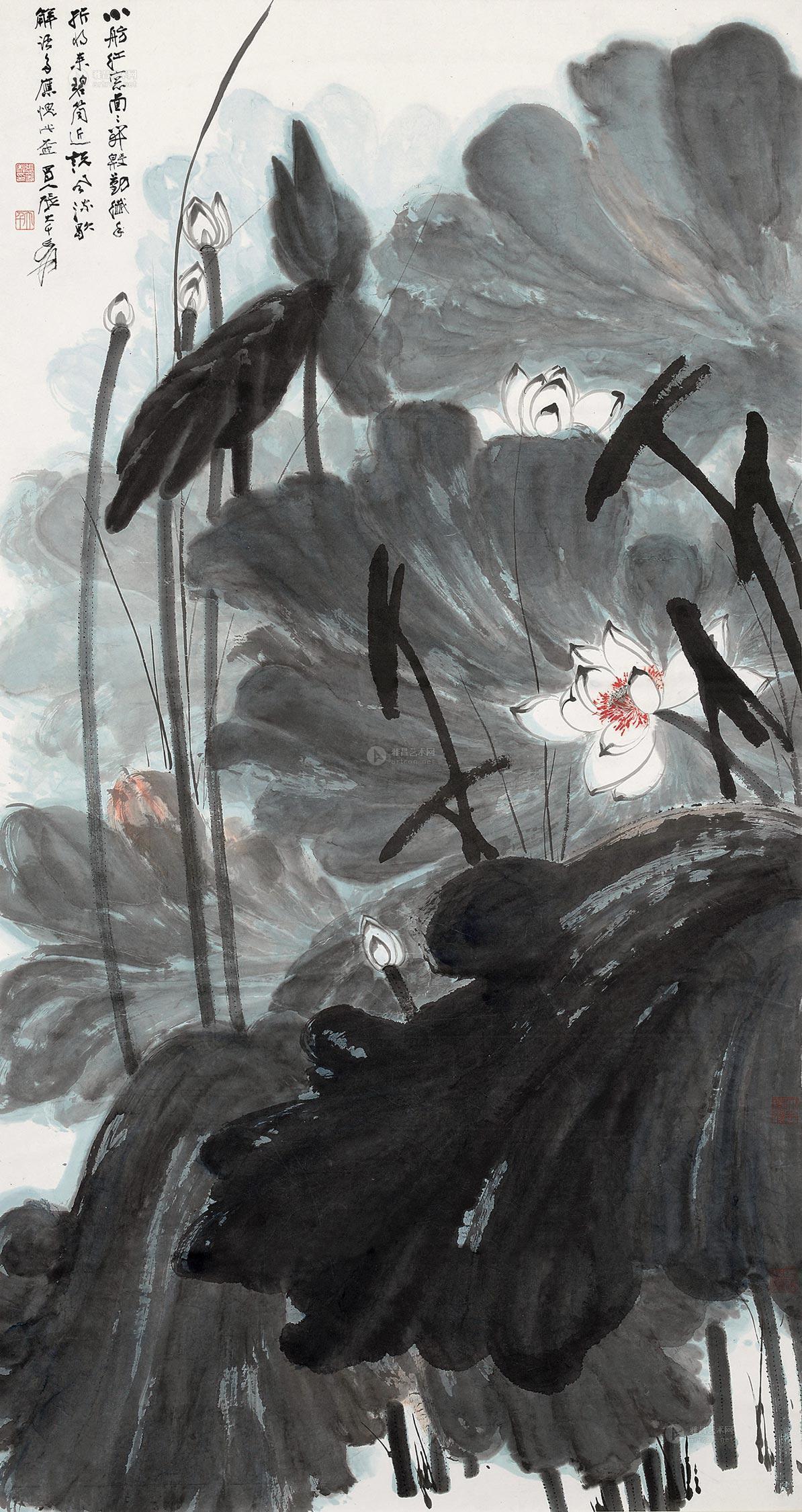 并蒂合欢图-中国近现代书画-雅昌拍卖