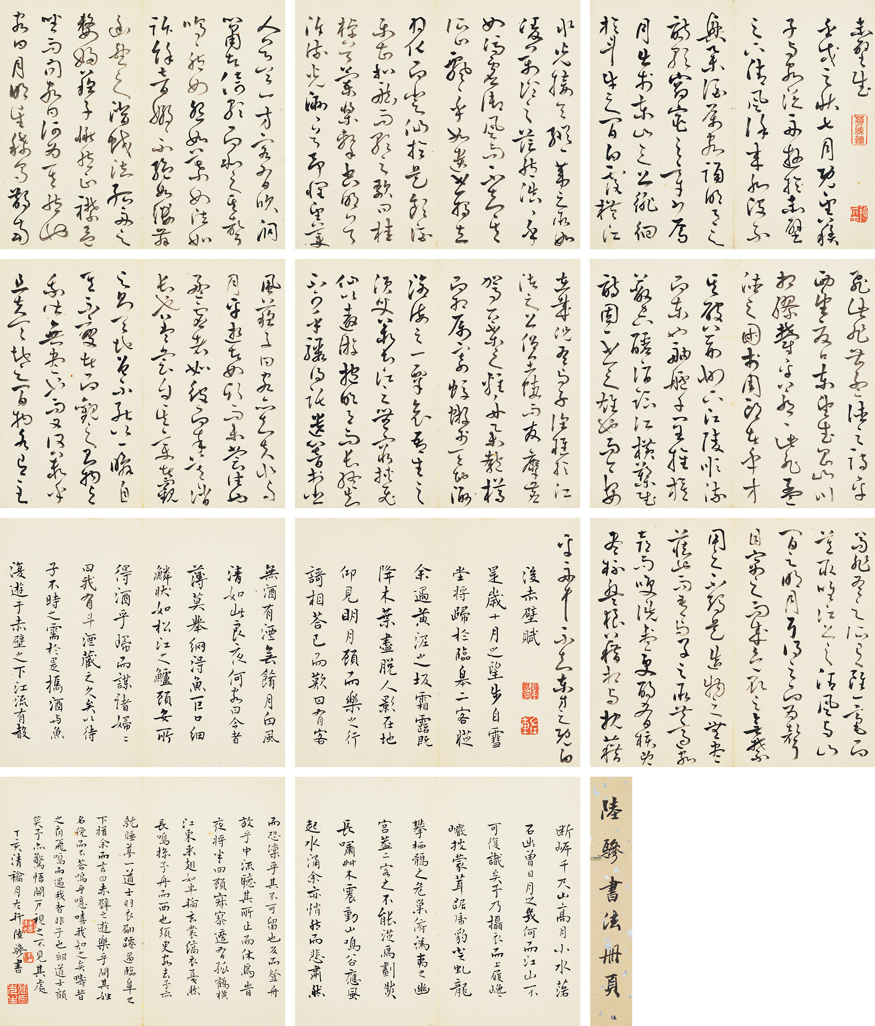 0926 草书苏轼《赤壁赋》 册页 水墨纸本