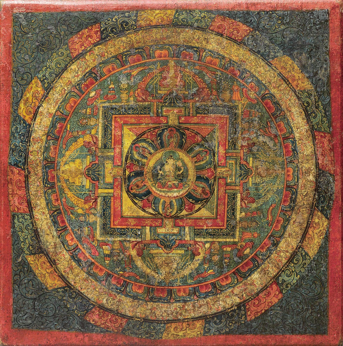 四臂观音坛城唐卡-中国古董珍玩专场-雅昌拍卖