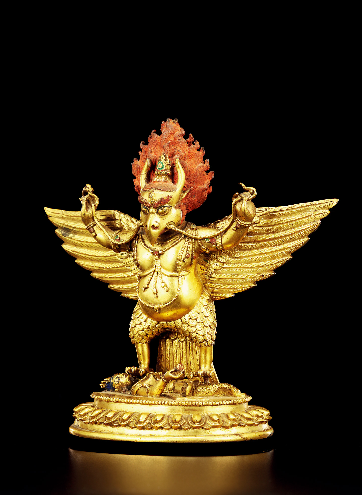 3069清乾隆铜鎏金大鹏金翅鸟