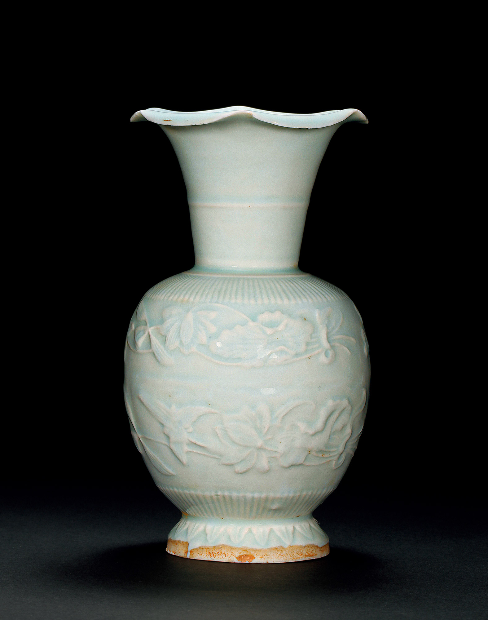 3052南宋湖田窑青白釉花口瓶