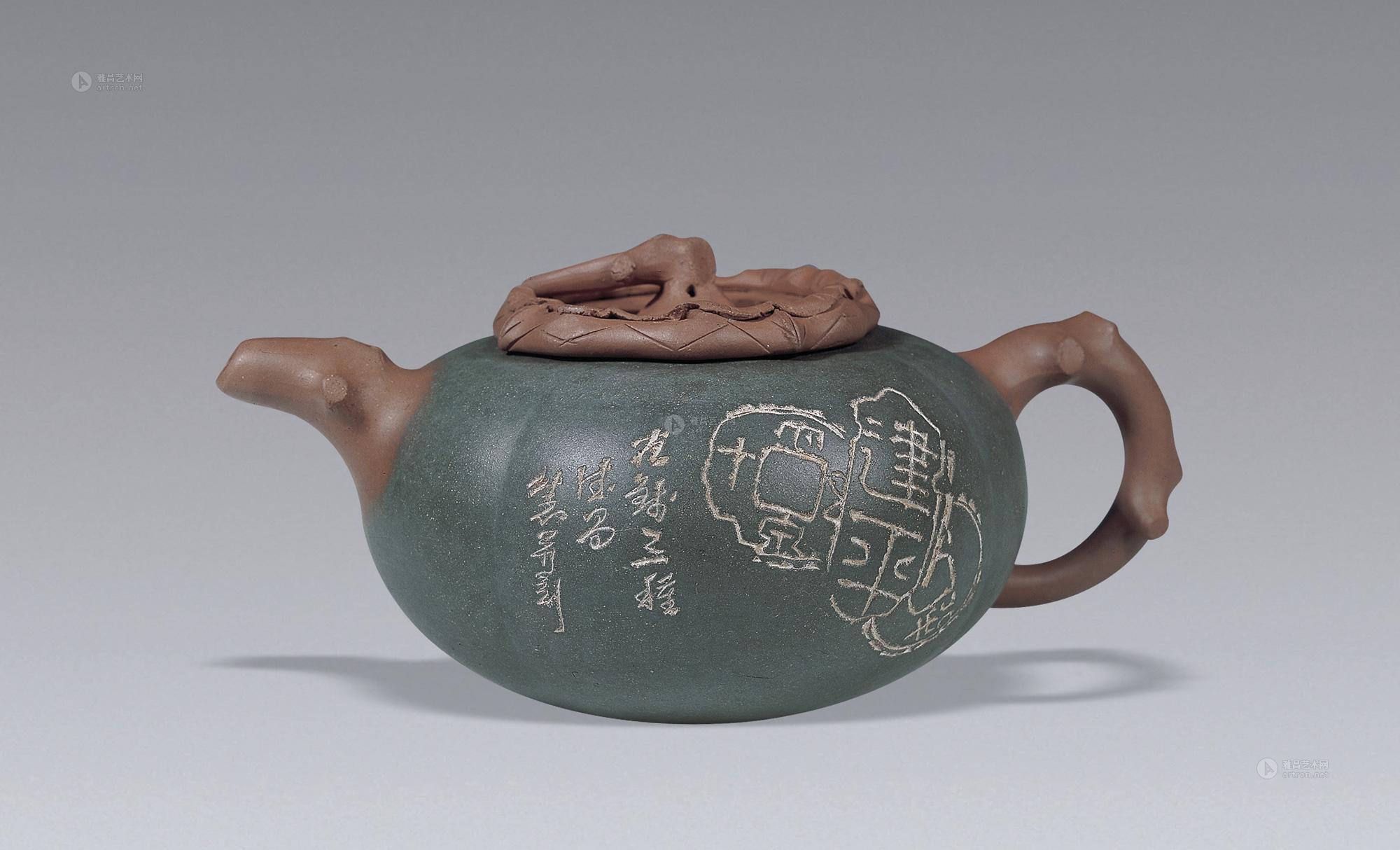 0781民国吴云根制双色柿子壶