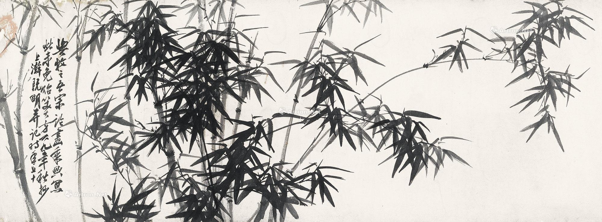 00061969年作墨竹镜心水墨纸本