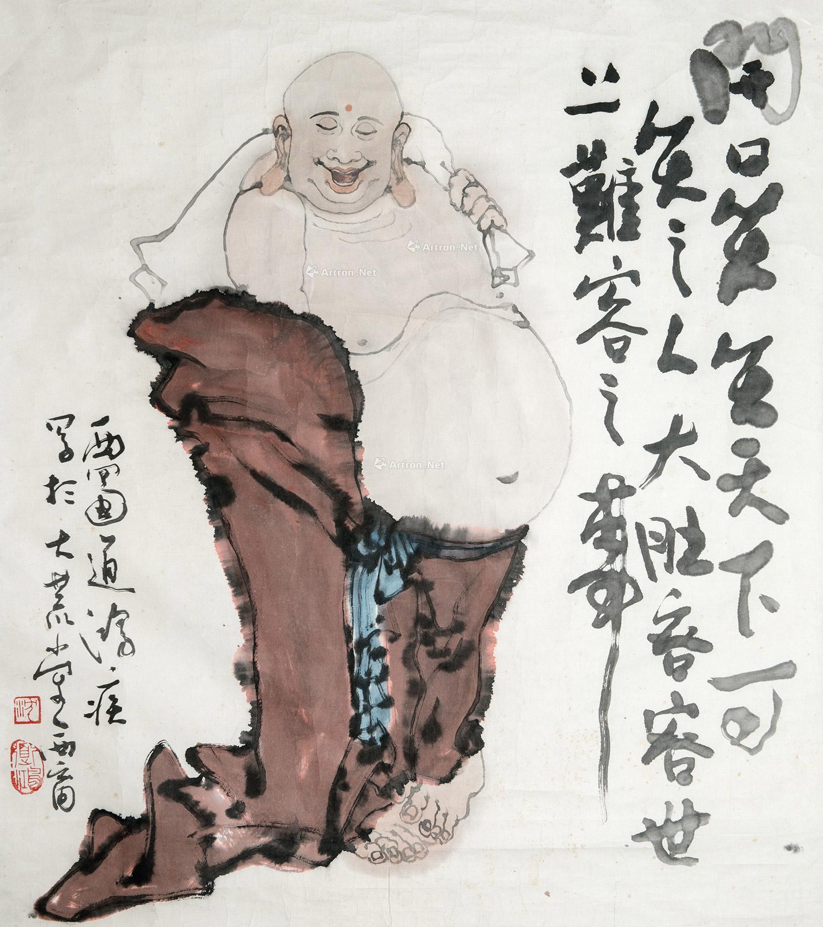 0031布袋和尚框纸本