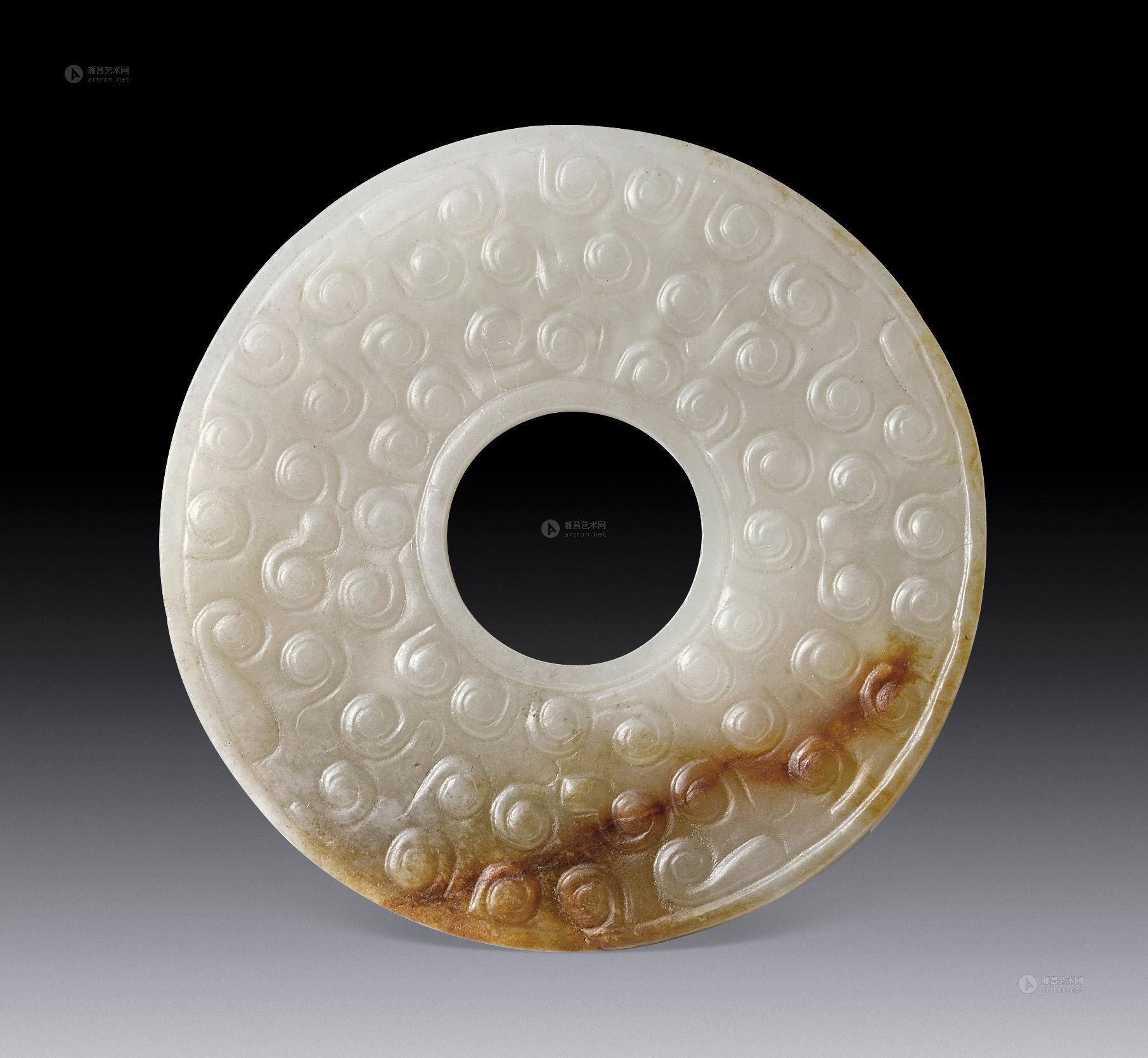 0278战国白玉勾连纹璧