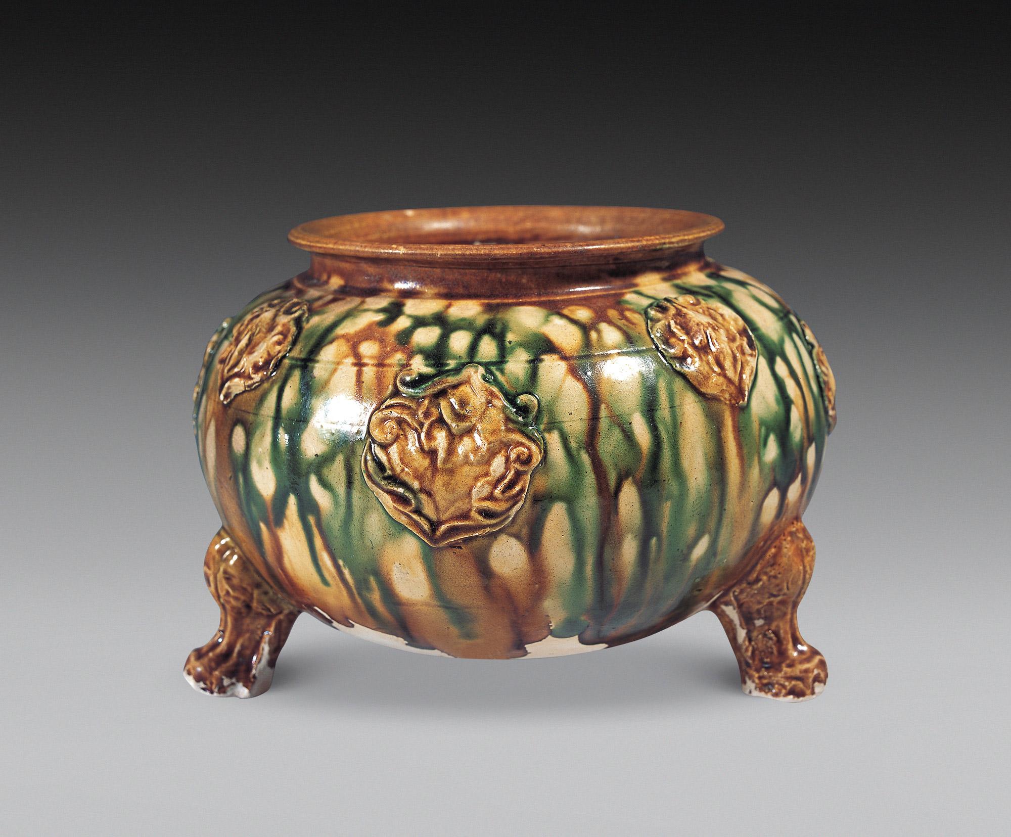 0112唐三彩三足炉