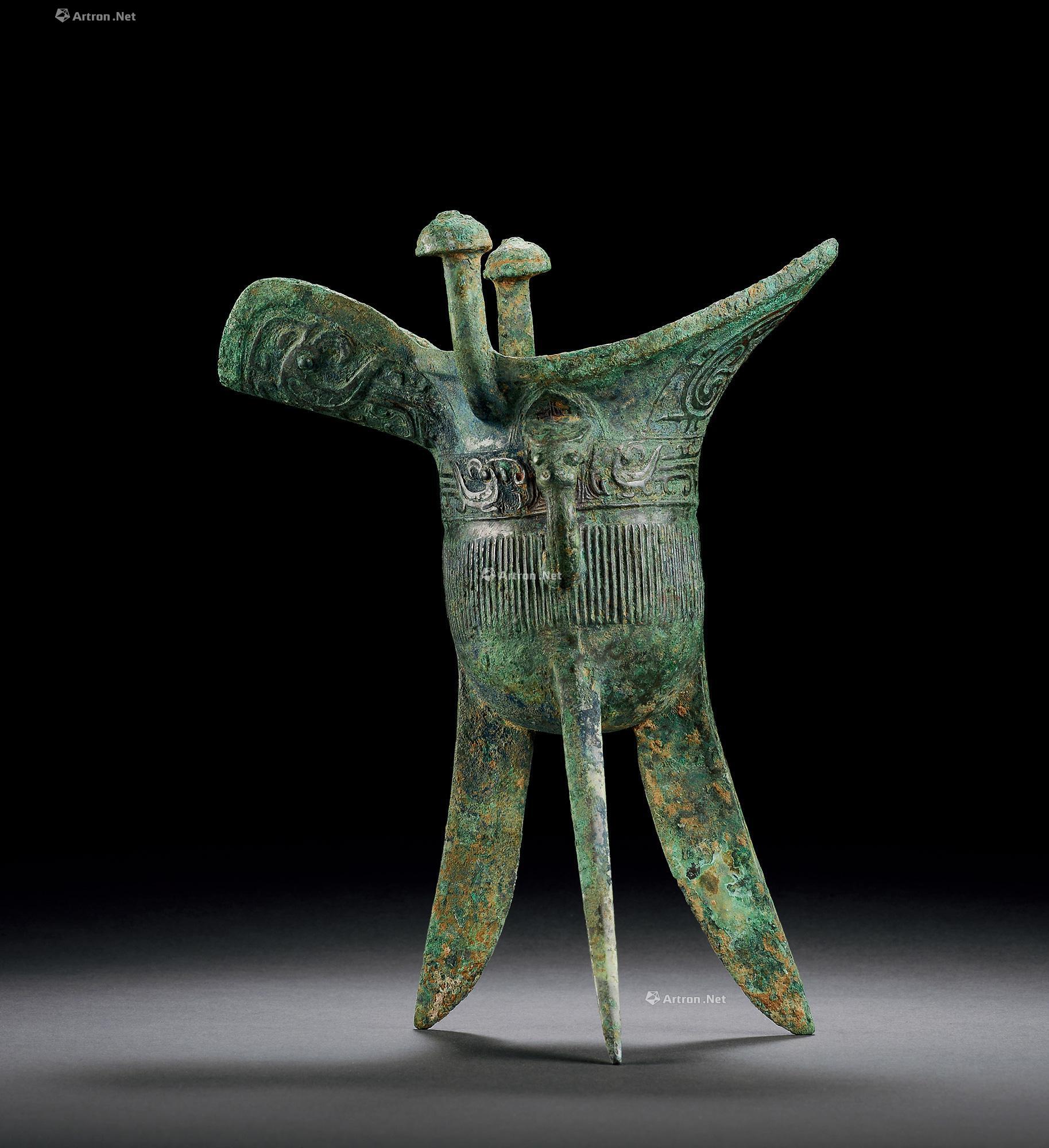 青铜凤纹爵杯-高古艺术专场-雅昌拍卖