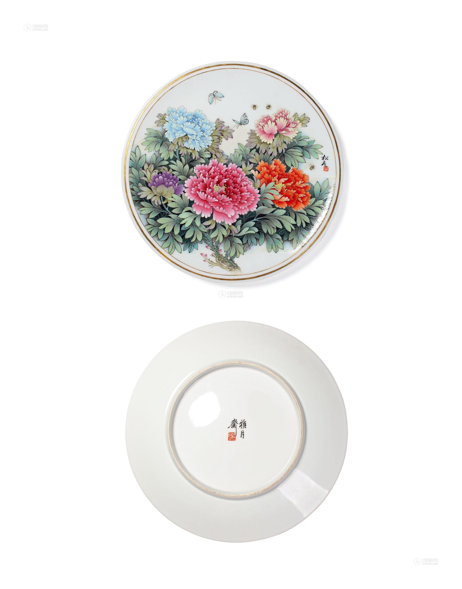 0523当代张松茂牡丹盘