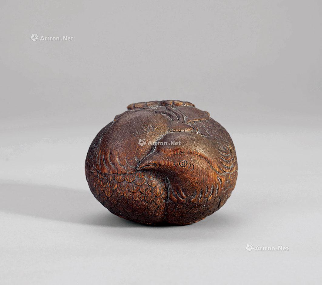 0789清沉香刻鸳鸯暖手