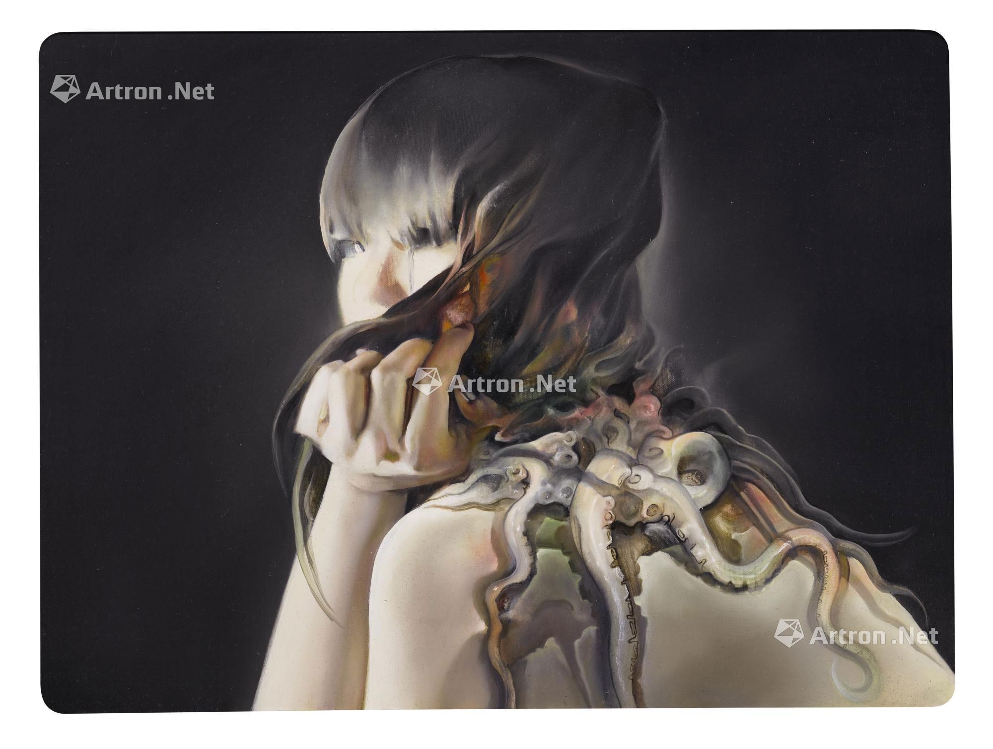 0006 2012年作 章鱼女 油彩画布 画框