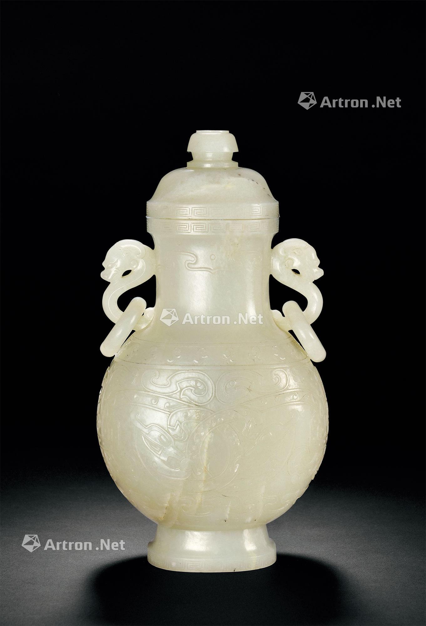 白玉仿古玉瓶-明清工艺美术专场-雅昌拍卖