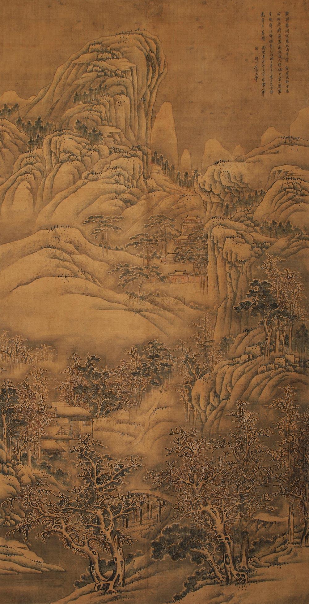 0210 仿宋人山水 立轴 绢本设色