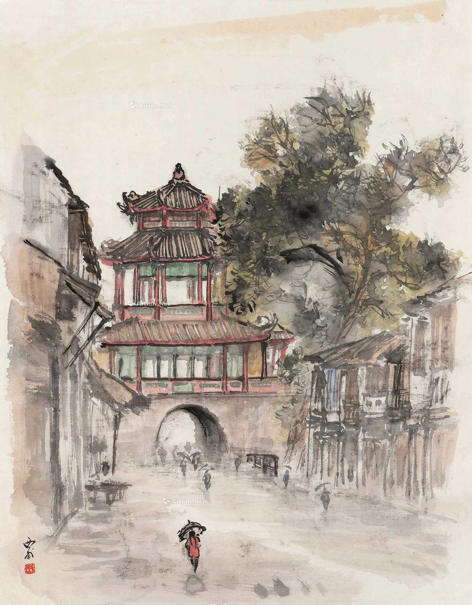 雨中进贤门-粤雅·岭南名家书画-雅昌拍卖