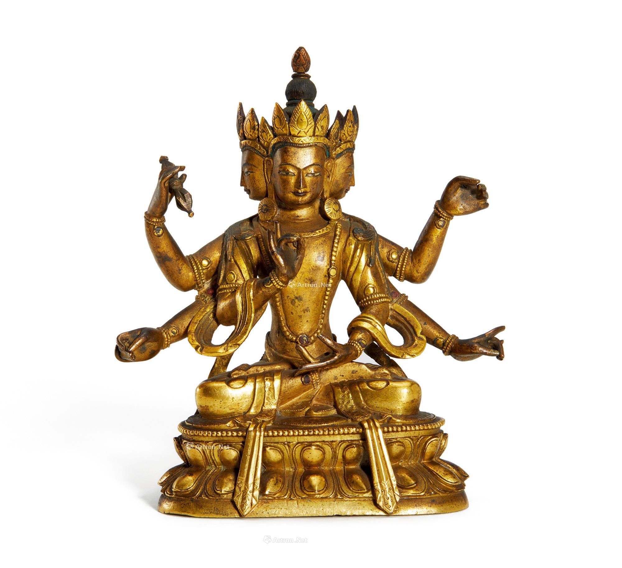 铜鎏金大随求佛母像-传馨—佛教艺术-雅昌拍卖