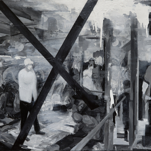 胶条三 2015年 布上_Tape 3 80 100cm 2015 mixed media on canvas 胶条三 2015年 布上_Tape 3 80 100cm 2015 mixed media on canvas