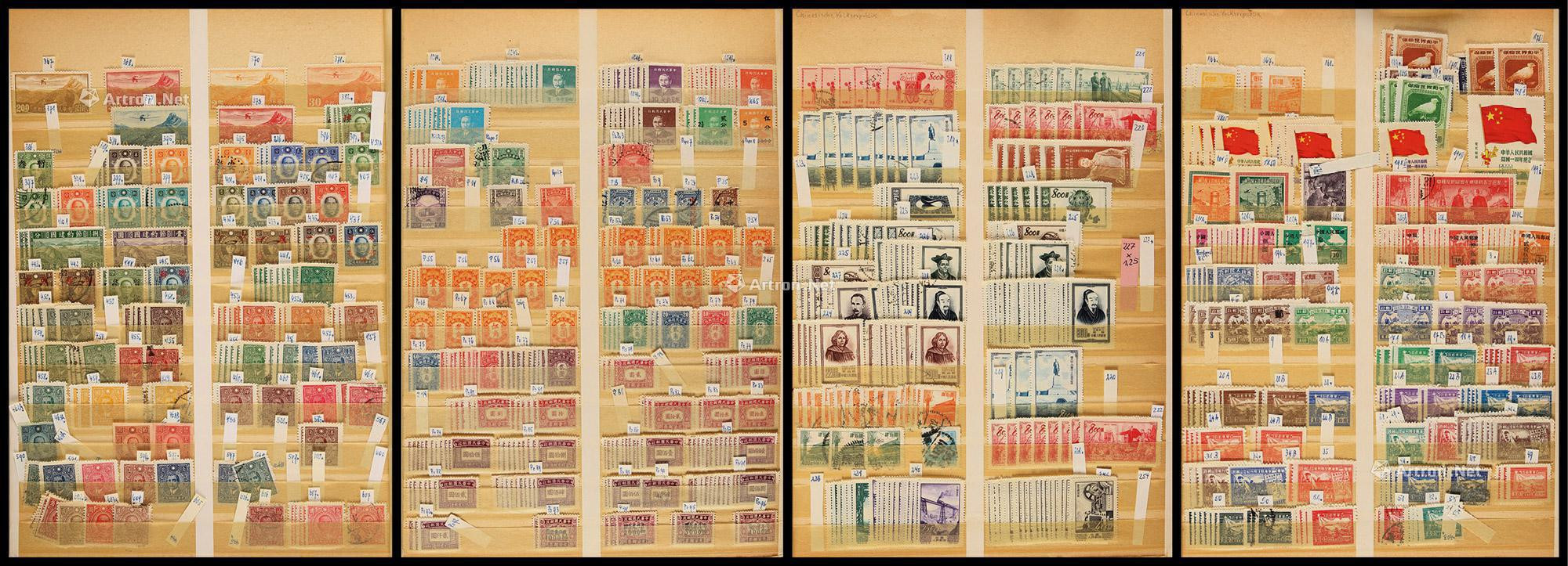 民国、解放区新中国邮票一本约数千枚