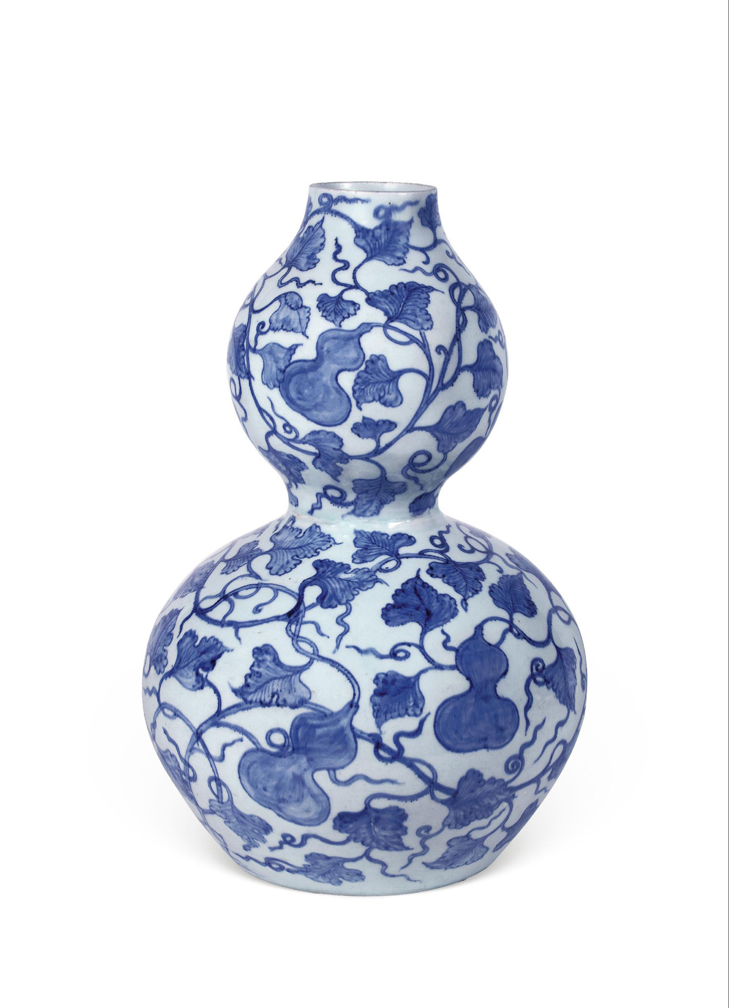 AN EXTREMELY RARE AND IMPORTANT BLUE AND WHITE DOUBLE-GOURD VASE， THE ALEXANDER VASE