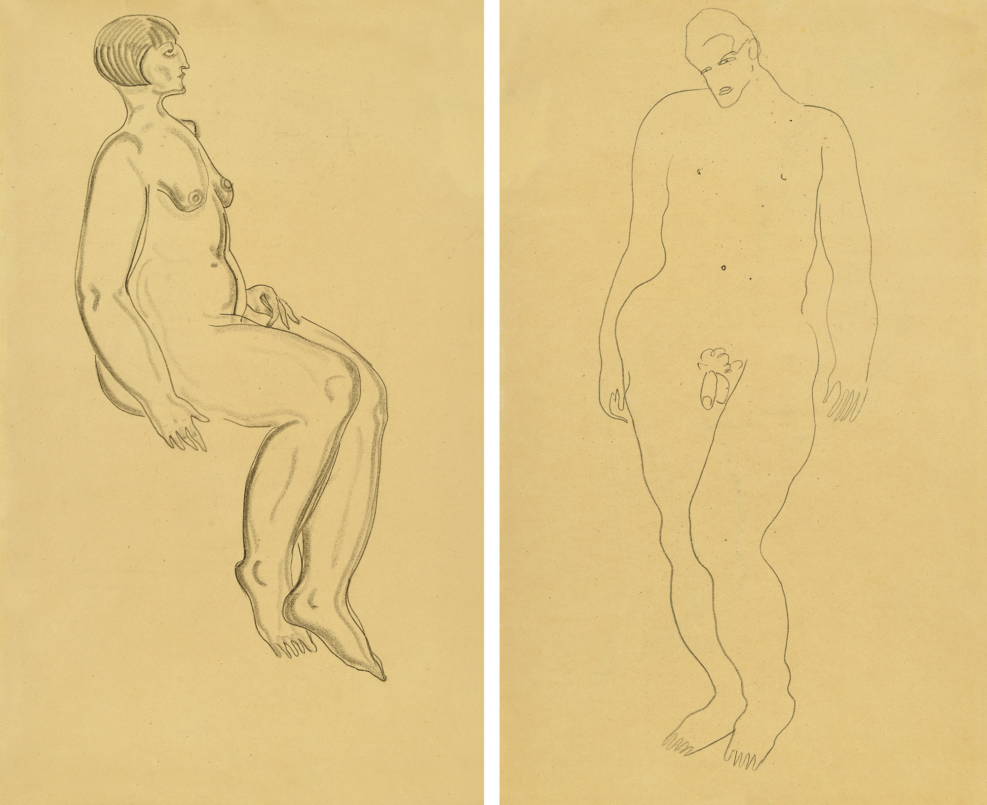 NAKED WOMAN AND MAN（DOUBLE-SIDED）