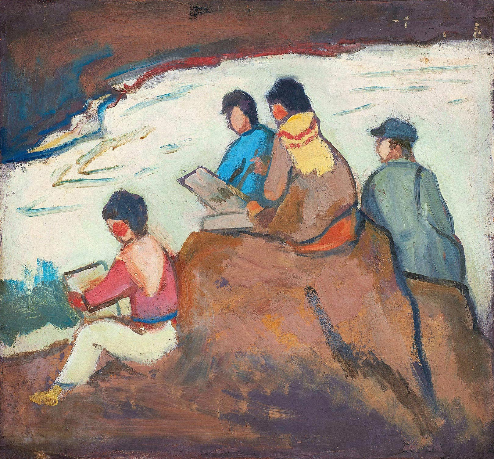 TEACHER AND STUDENTS SKETCHING