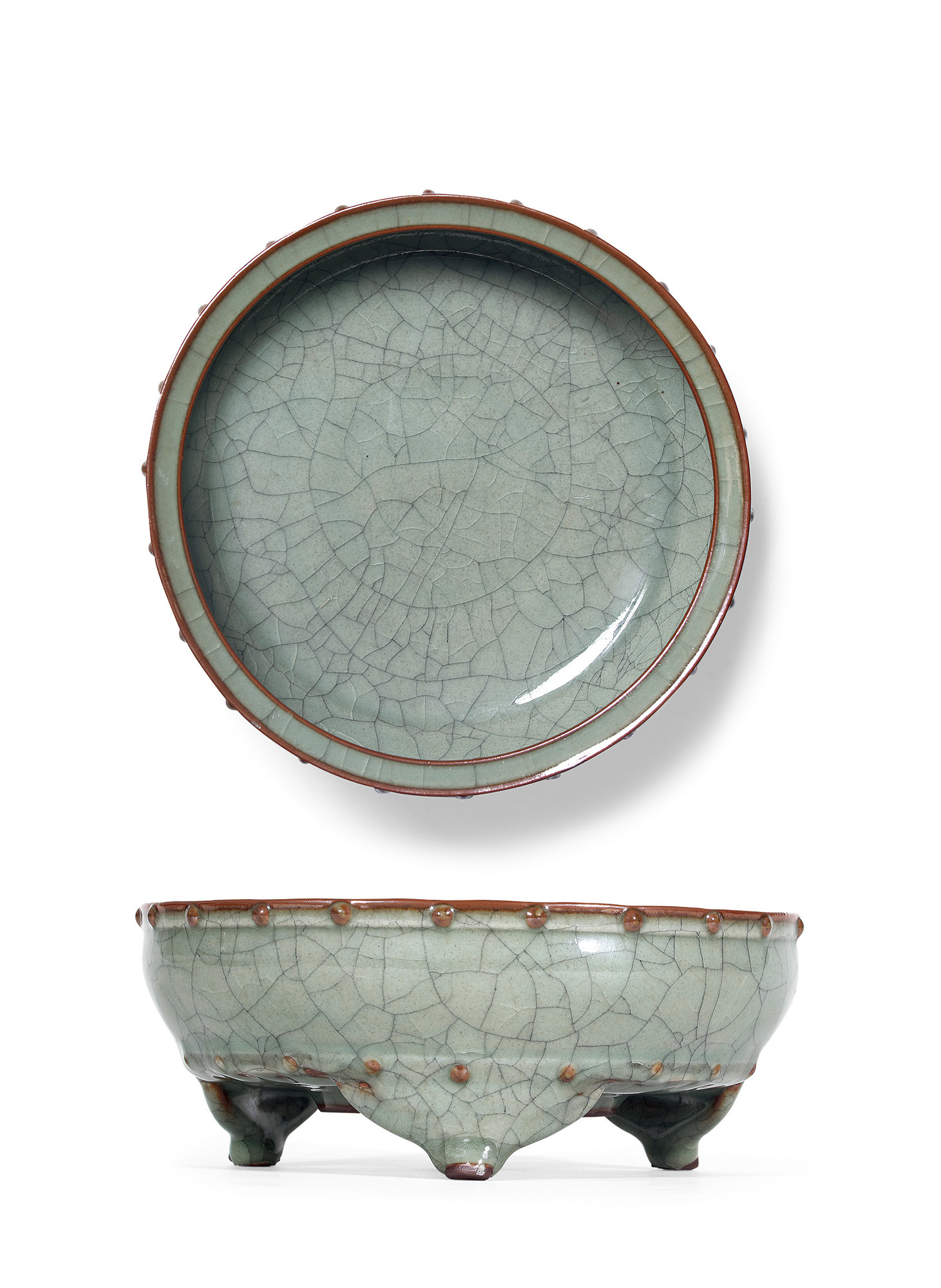 A RARE GUAN-TYPE GLAZED WITH DRUM NAIL BRUSHWASHER