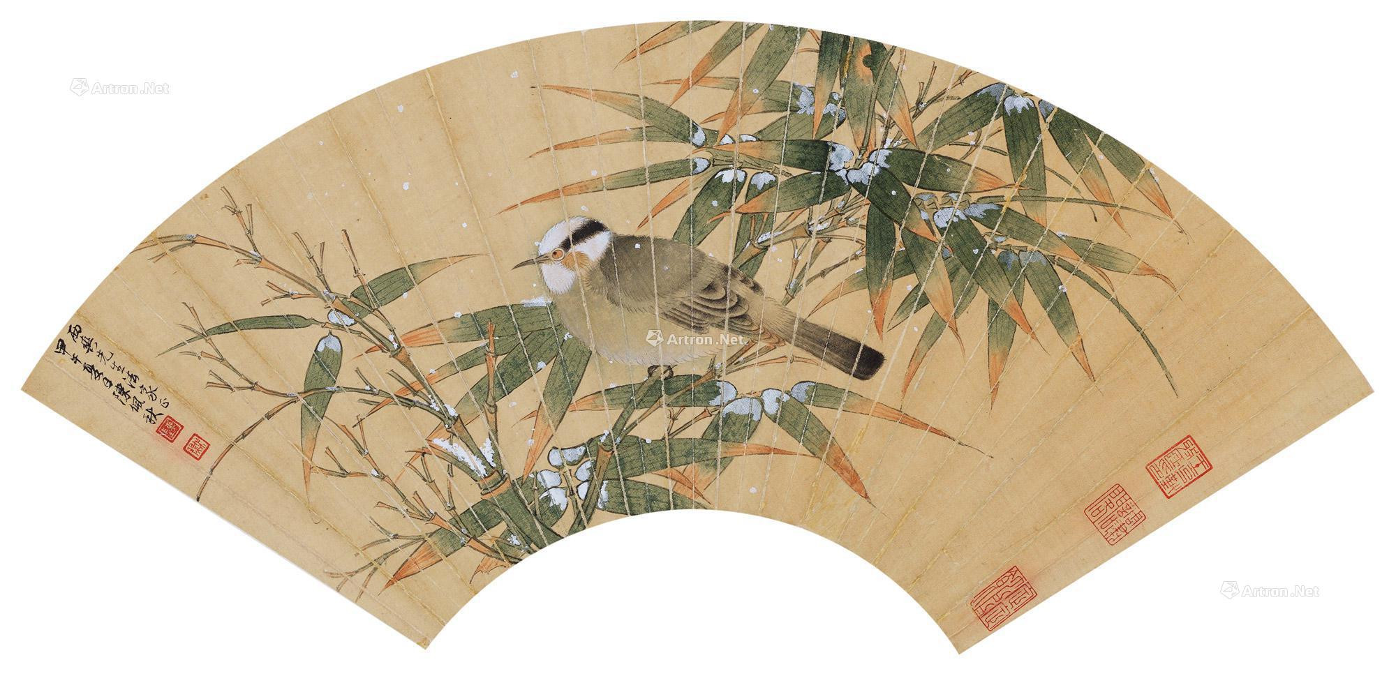 Bird and Bamboo in Snow