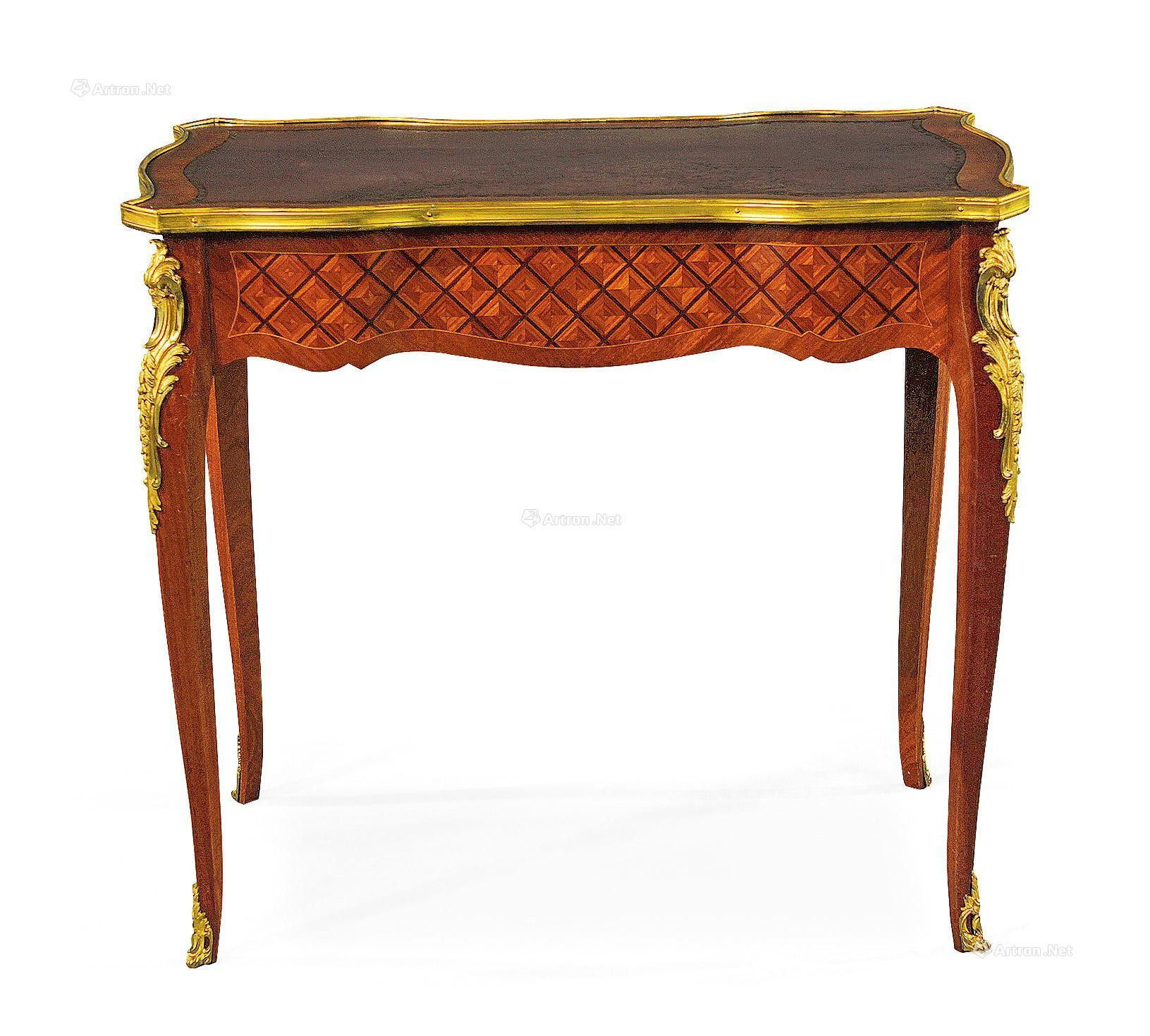 A FRENCH LOUIS XV STYLE MARQUETRY WRITING DESK