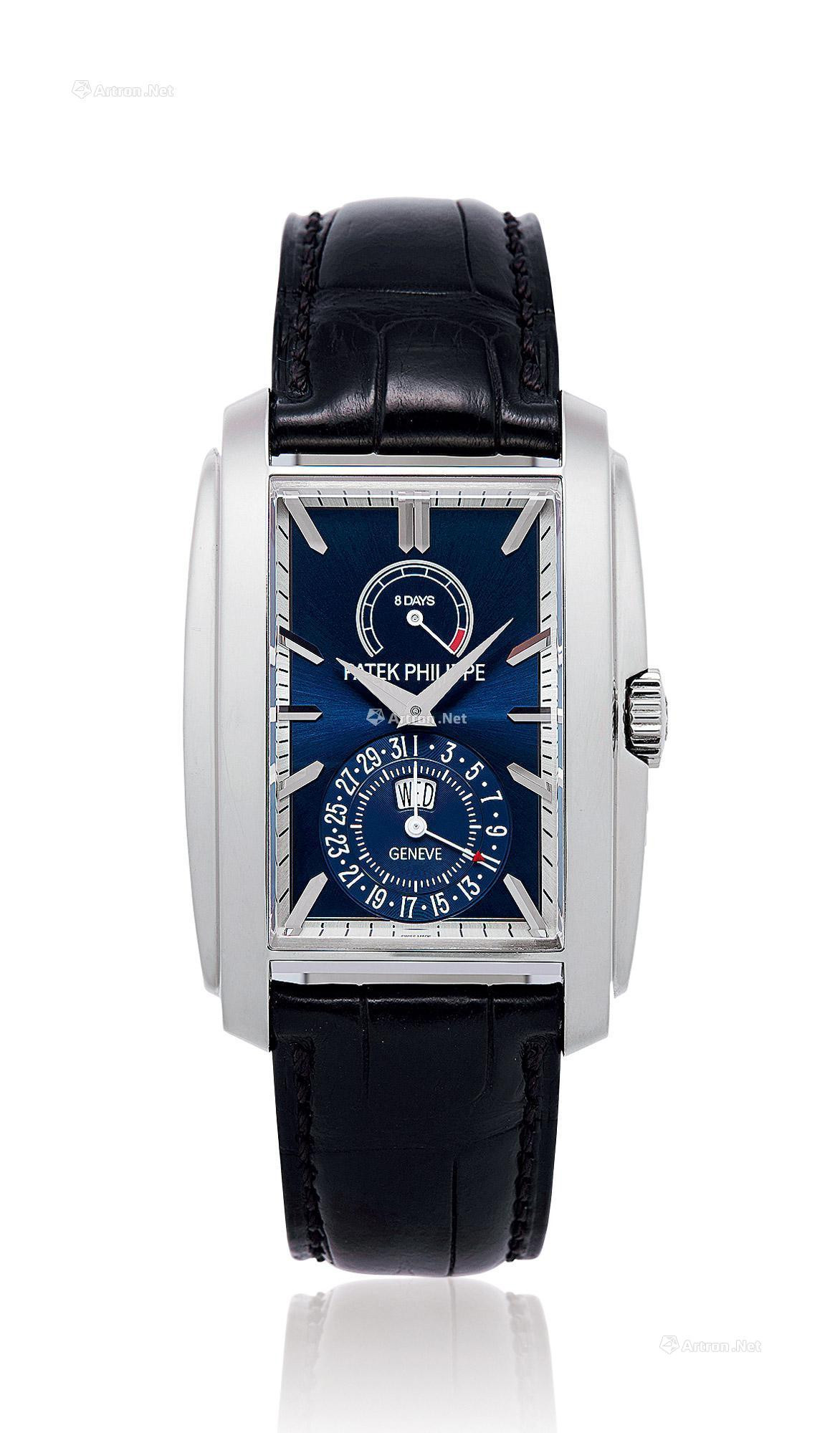 PATEK PHILIPPE A WHITE GOLD MANUALLY-WOUND WRISTWATCH WITH 8 DAYS POWER-RESERVE， WEEK AND DATE INDICATION