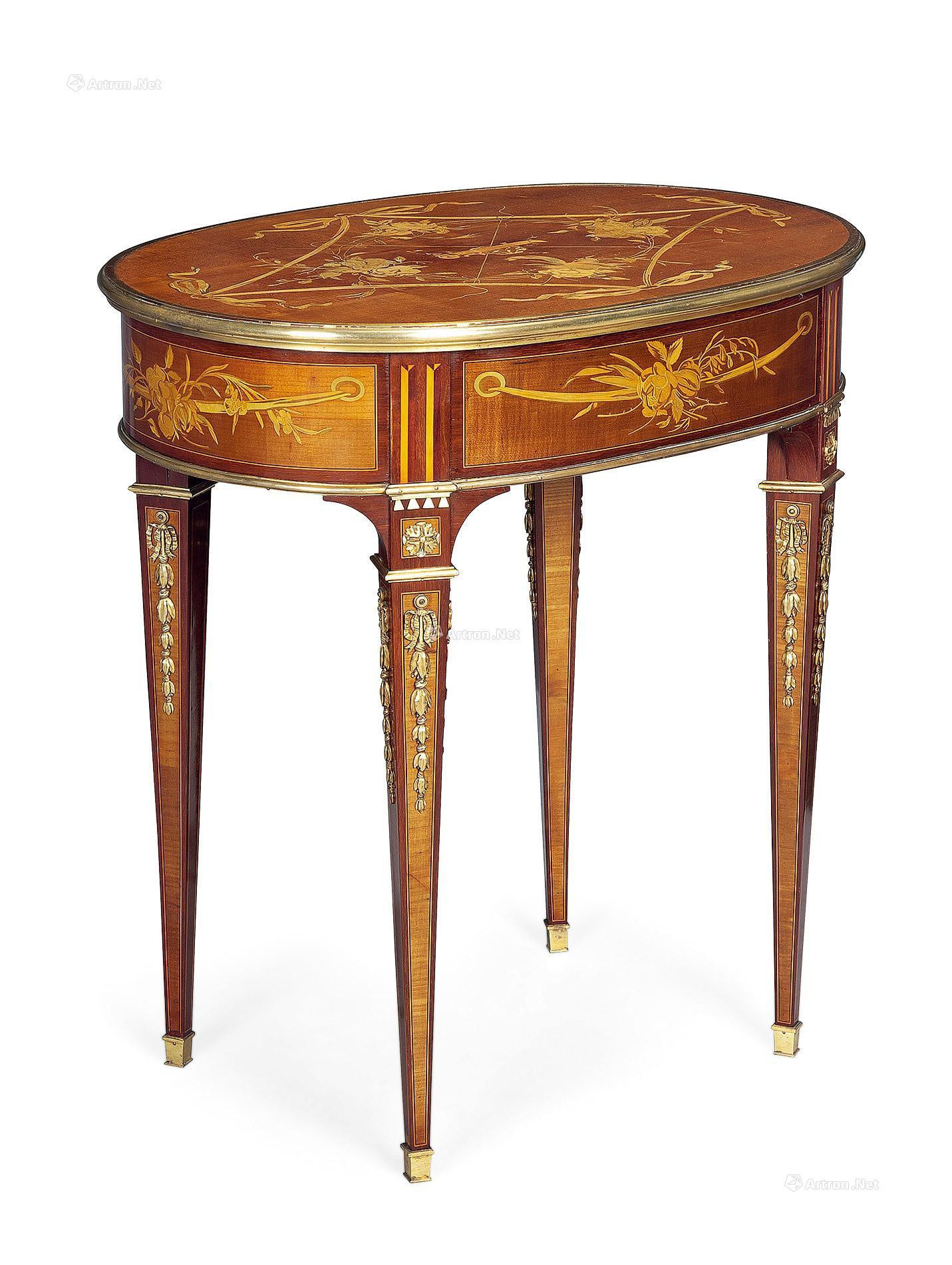 A FRENCH GILT BRONZE AND MARQUETRY GAME TABLE CIRCA LATE 19TH CENTURY