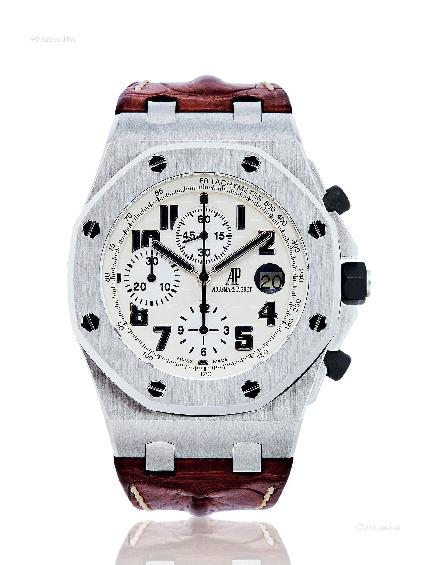 AUDEMARS PIGUET A STAINLESS STEEL CHRONOGRAPH AUTOMATIC WRISTWATCH WITH DATE AND SECOND INDICATION