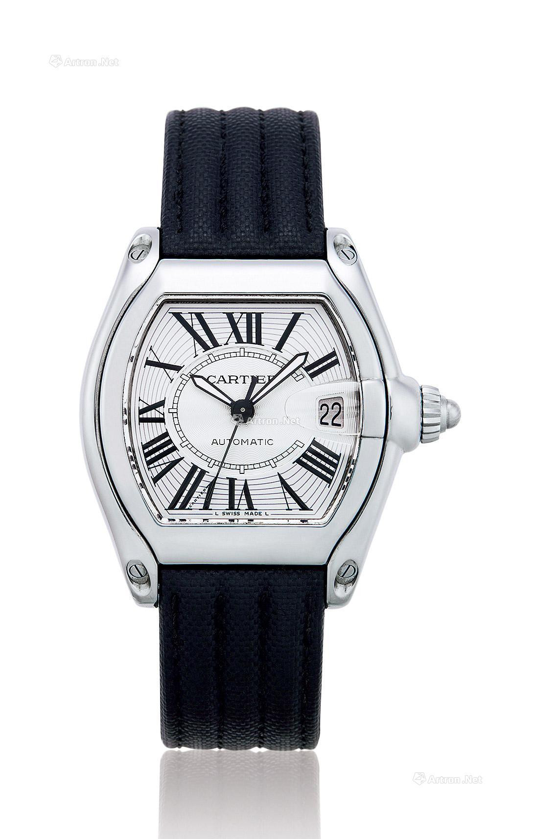 CARTIER A STAINLESS STEEL AUTOMATIC WRISTWATCH WITH DATE INDICATION