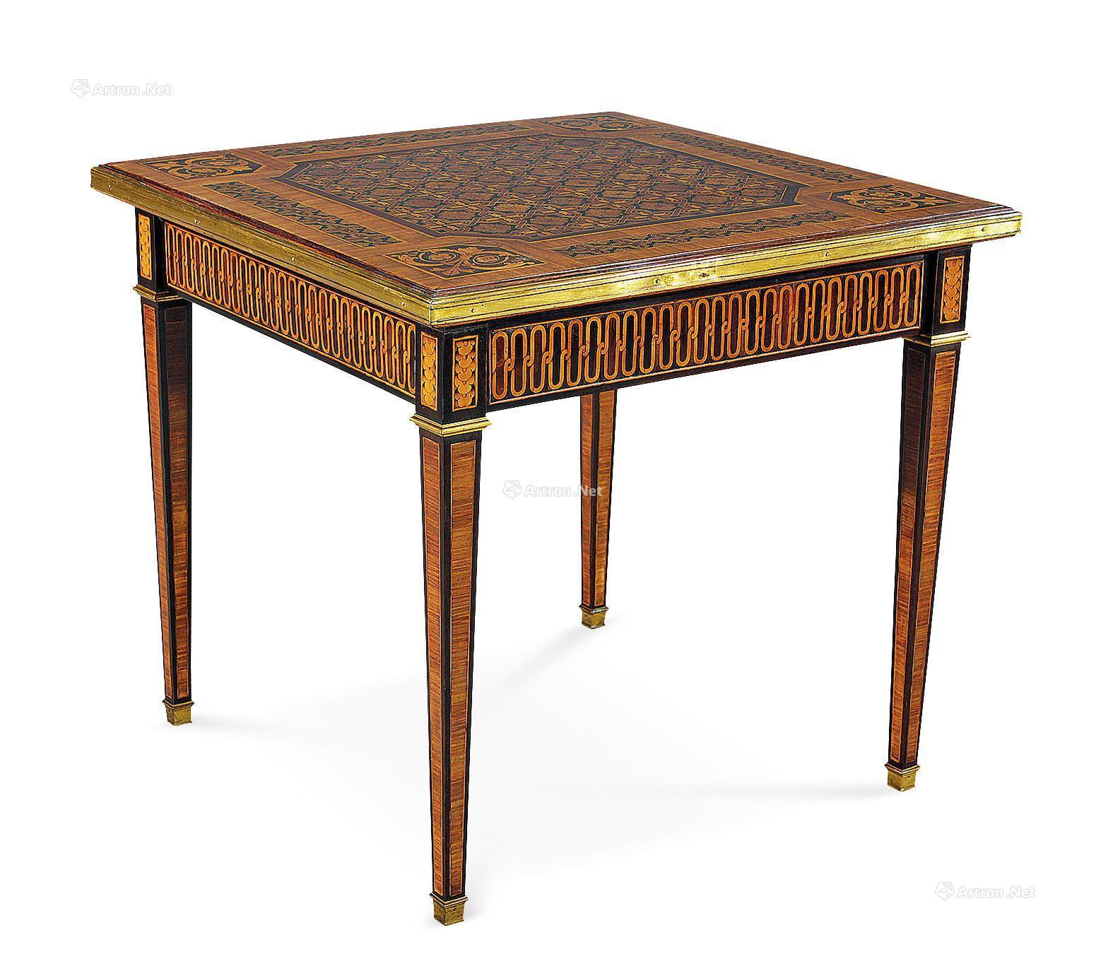 A FRENCH LOUIS XIV STYLE MARQUETRY GAME TABLE