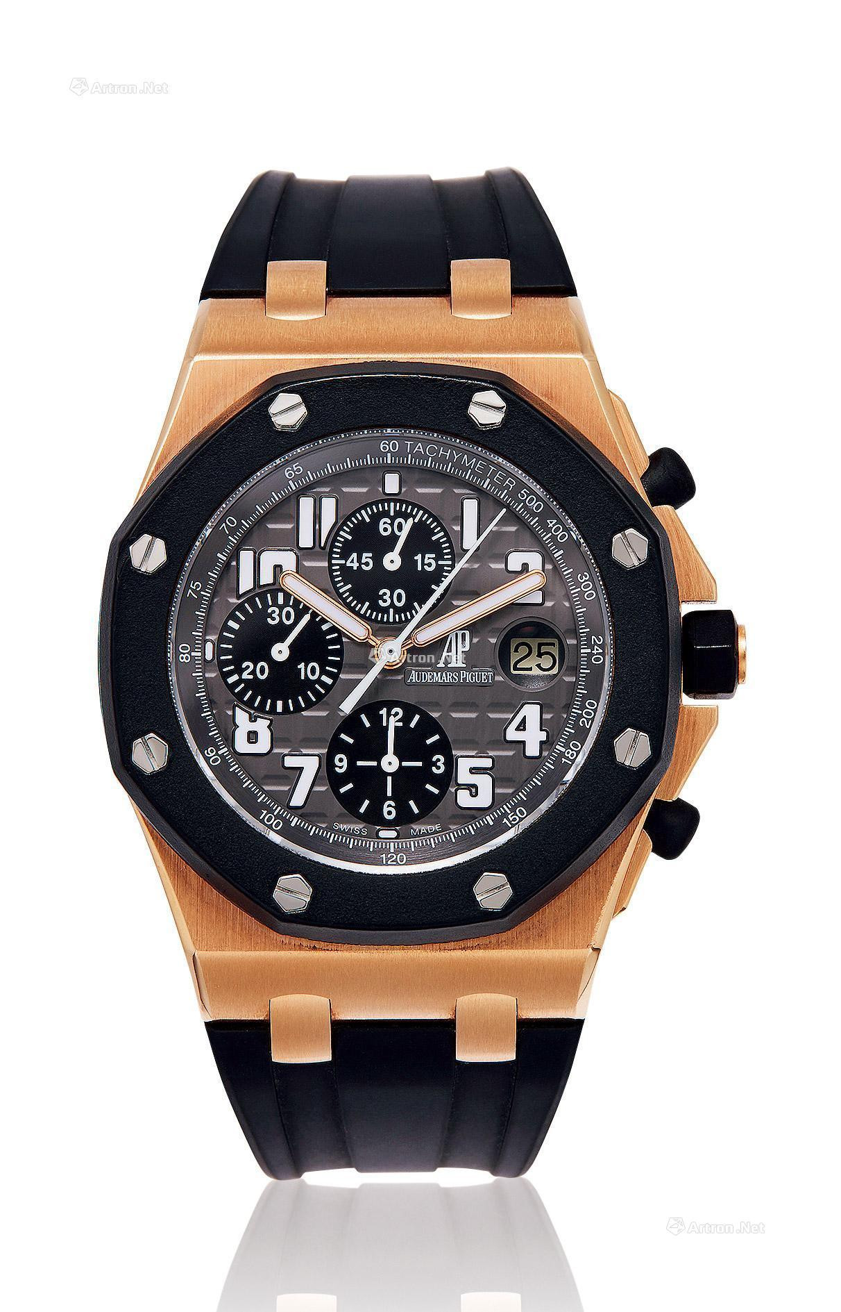 AUDEMARS PIGUET A ROSE GOLD CHRONOGRAPH AUTOMATIC WRISTWATCH WITH DATE INDICATION