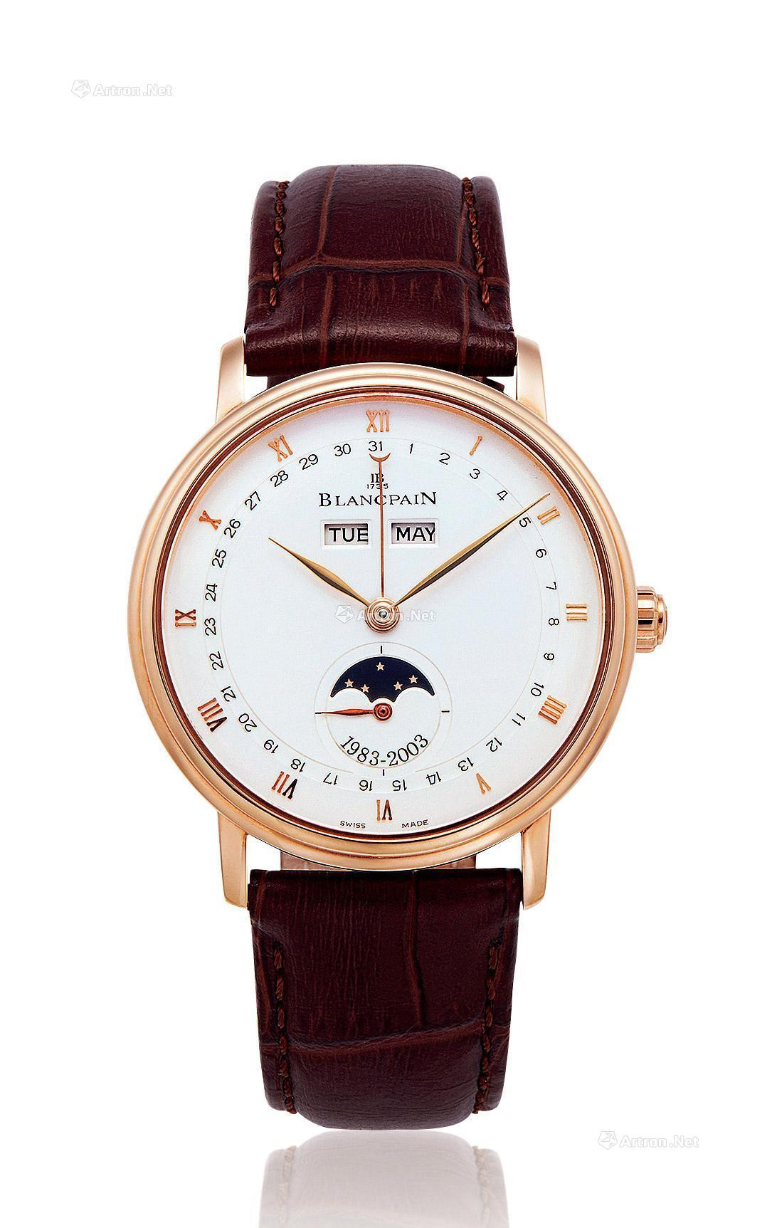 BLANCPAIN A SPECIAL LIMITED ROSE GOLD CALENDAR AUTOMATIC WRISTWATCH WITH MOON-PHASE INDICATION FOR CELEBRATING THE 20TH ANNIVERSARY