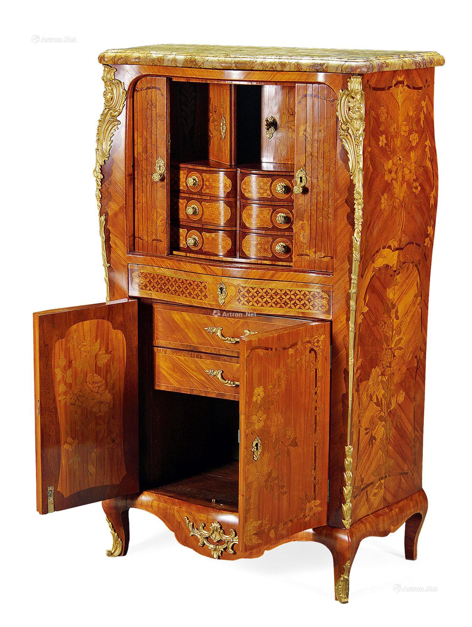 A LOUIS XV STYLE MARQUETRY LADY’S VANITY DESK