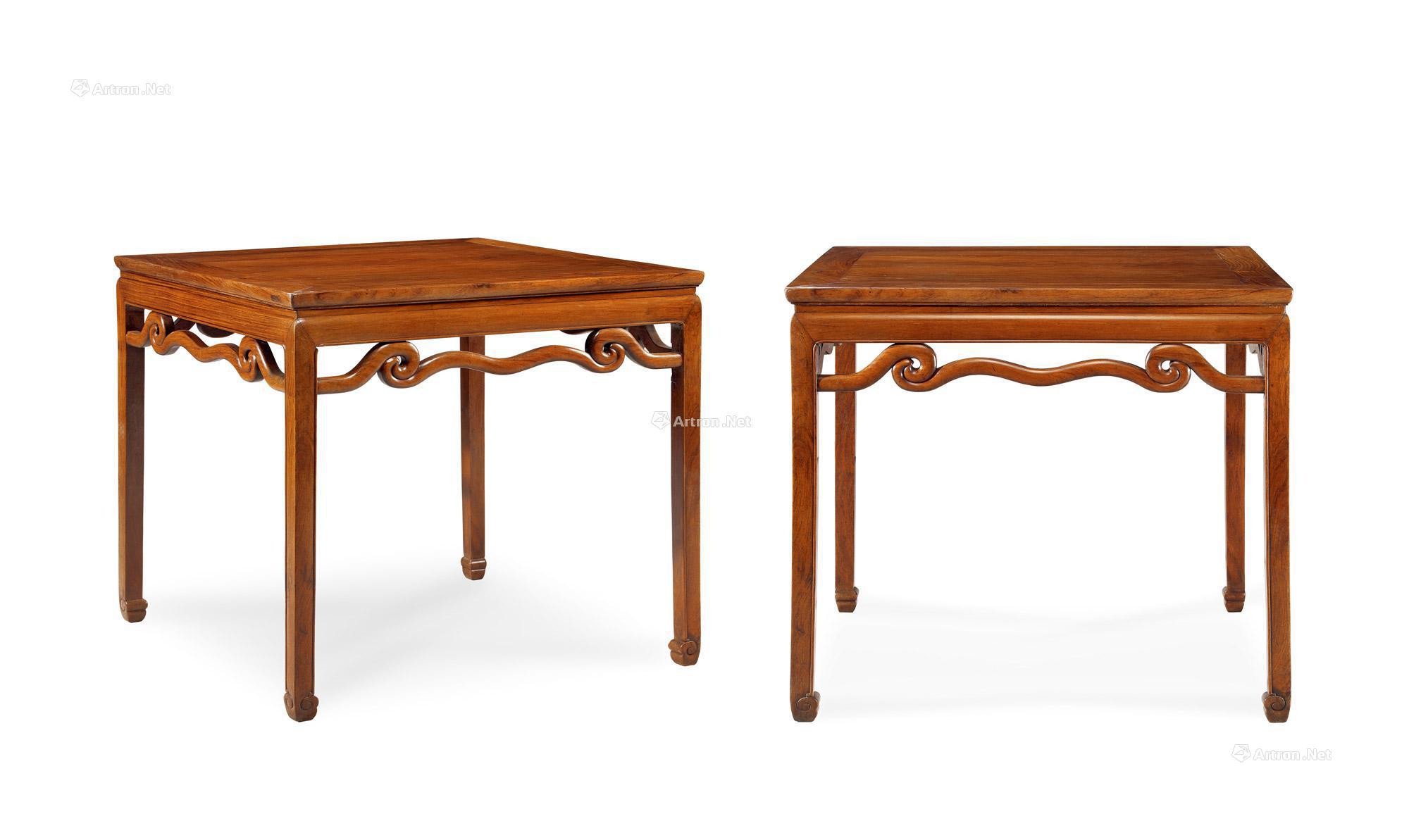 PAIR OF HUANGHUALI SQUARE-SHAPE TABLE