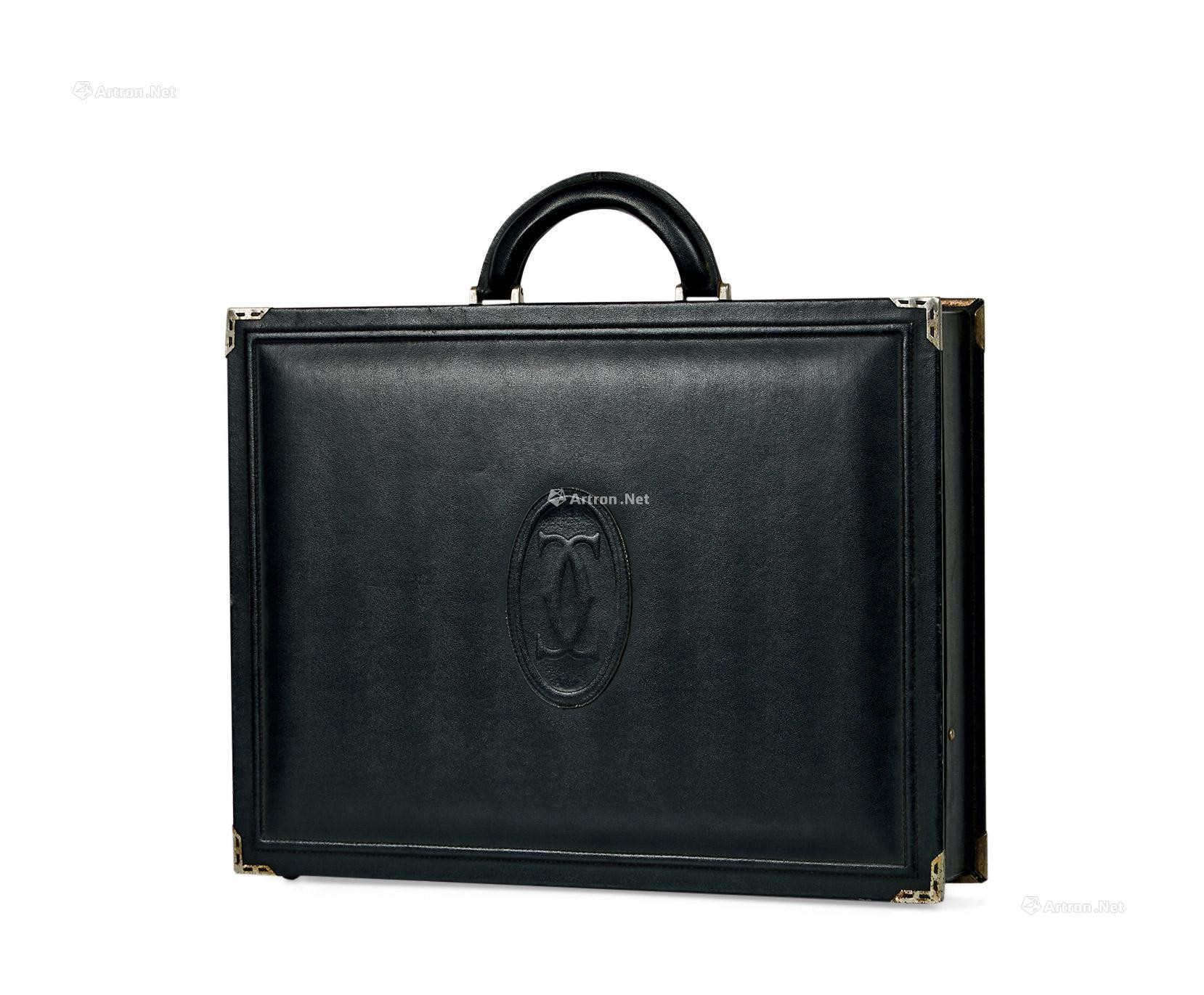 CATIER　A CATIER LEATHER PASSWORD SUITCASE WITH SILVER HARDWARE