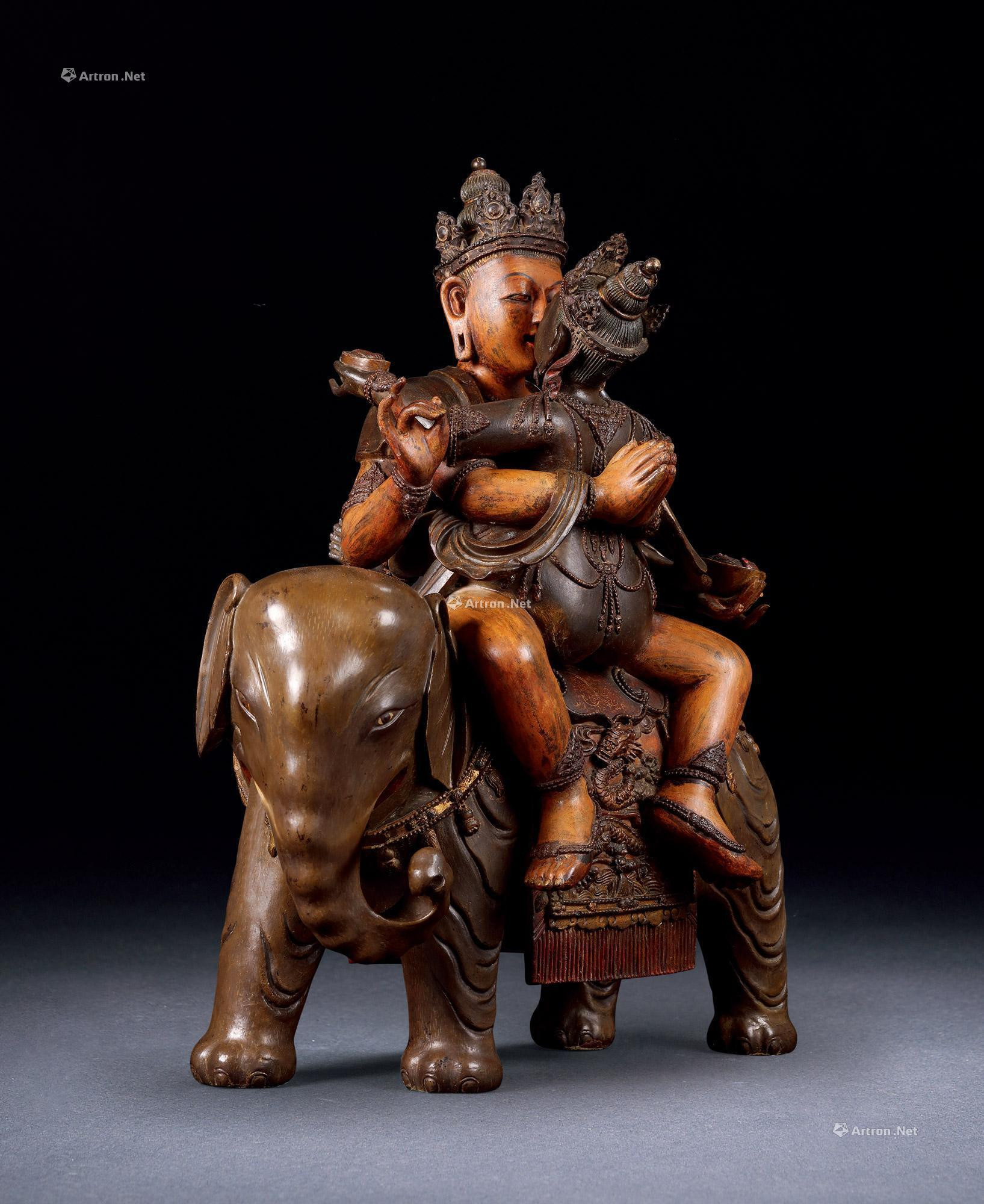 BODHISATTVA WITH CONSORT ON ELEPHANT