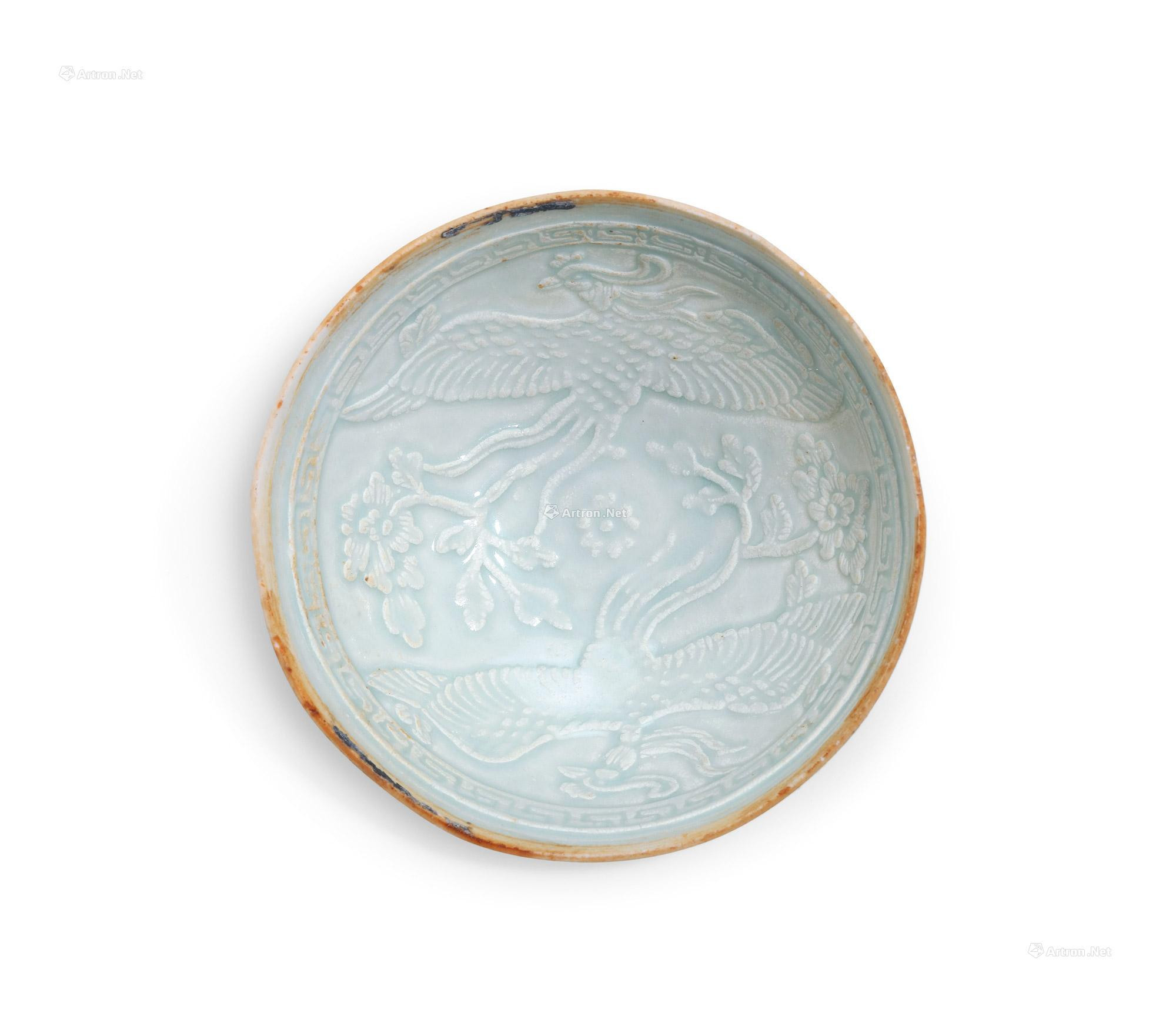 A QINGBAI GLAZED WITH MOULDED ‘PHOENIX’ BOWL