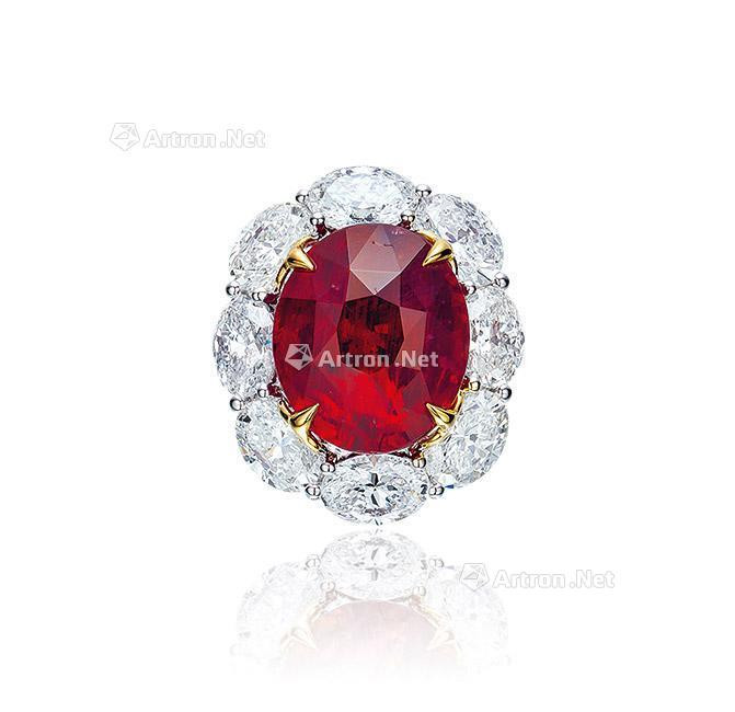 A 9.04 CARAT ‘PIGEON’S BLOOD’ RUBY AND DIAMOND RING