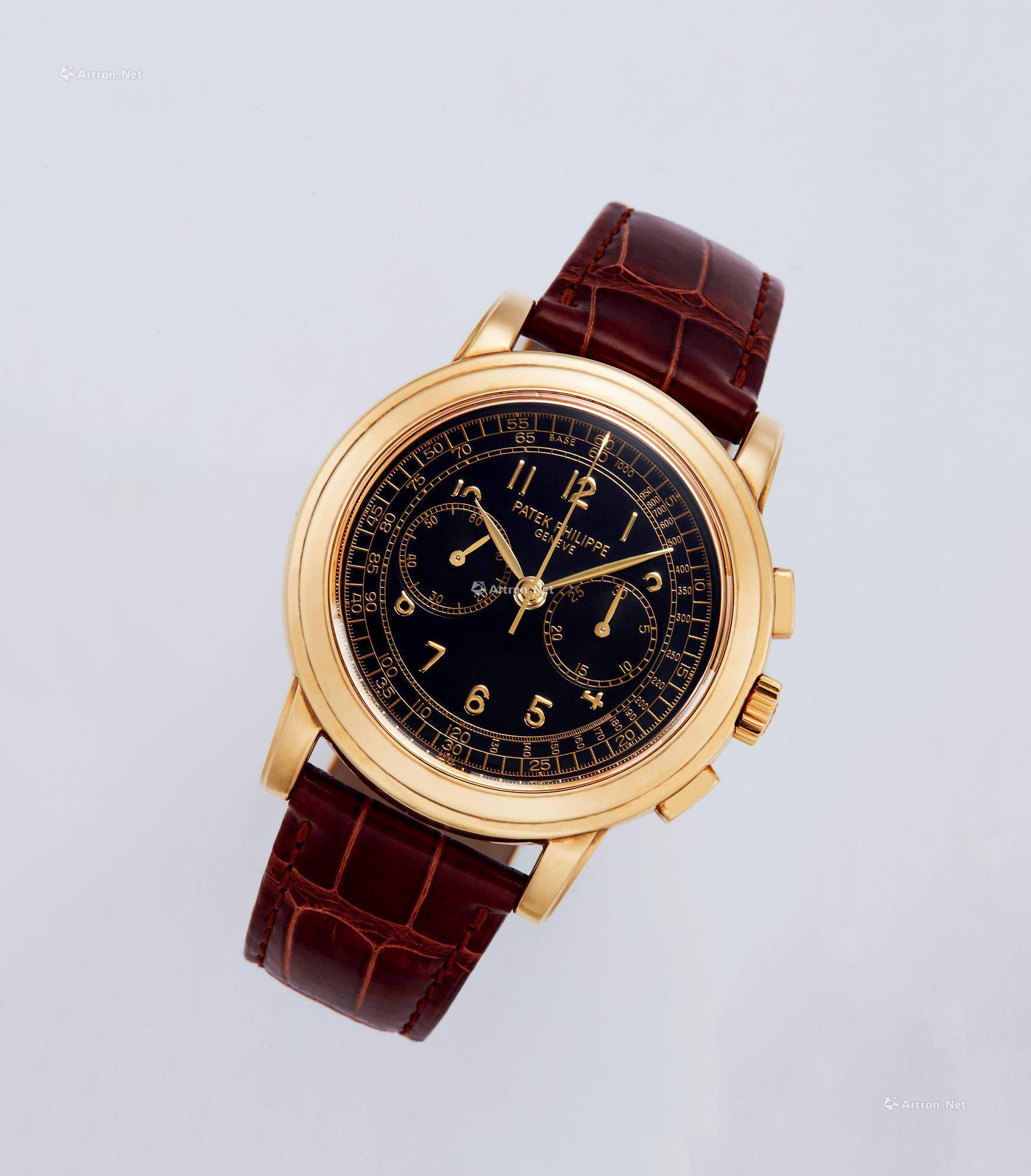 PATEK PHILIPPE  A FINE YELLOW GOLD CHRONOGRAPH MECHANICAL WRISTWATCH， WITH SMALL SECONDS， EXTRACT FROM THE ARCHIVES