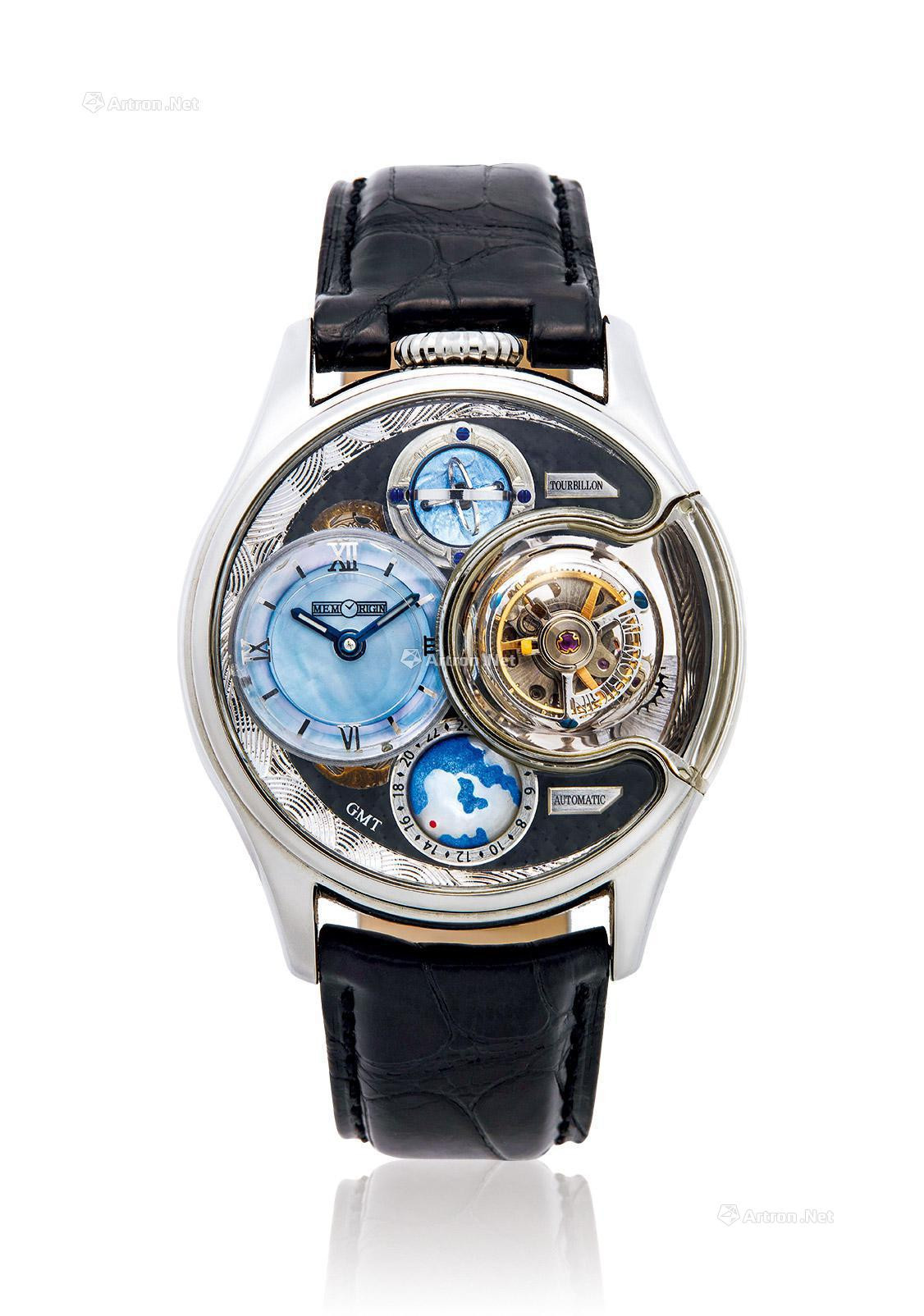 MEMORIGIN  A FINE SEMI-SKELETONISED DUAL TIME TOURBILLON AUTOMATIC WRISTWATCH， WITH SMALL SECONDS AND 24-HOUR INDICATOR， CERTIFICATE OF ORIGIN AND PRESENTATION BOX