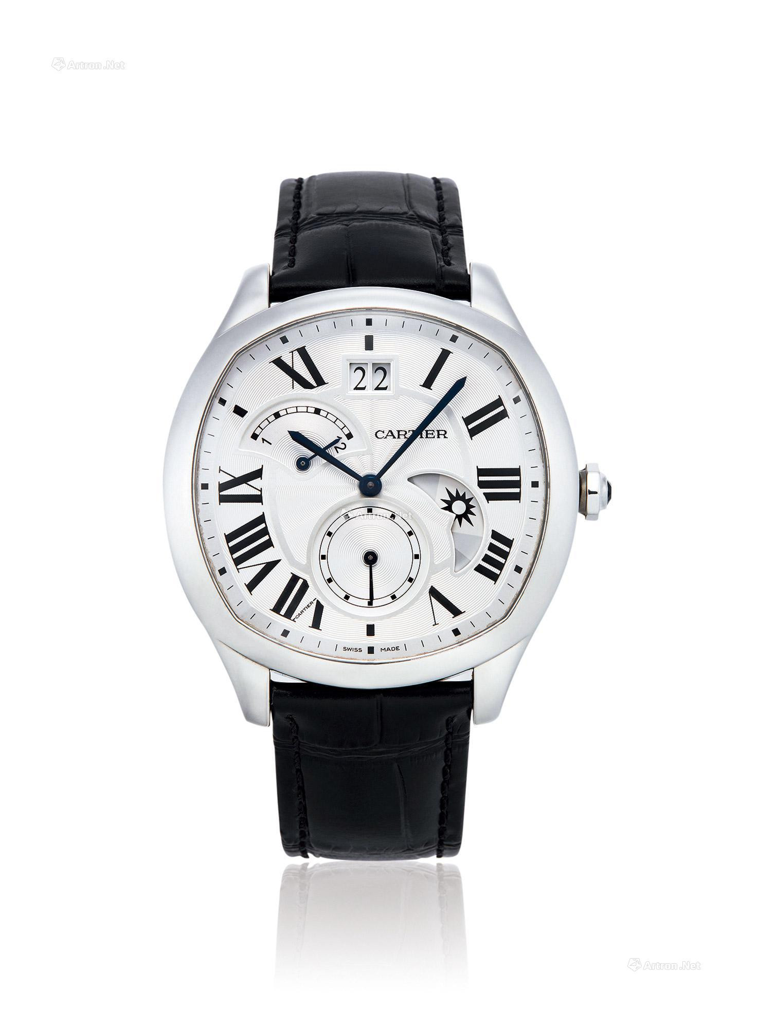 CARTIER  A FINE STAINLESS STEEL AUTOMATIC WRISTWATCH， WITH DATE， SMALL SECONDS， RETROGRADE DUAL TIME ZONE AND DAY/NIGHT INDICATION， CERTIFICATE OF ORIGINAL AND PRESENTATION BOX