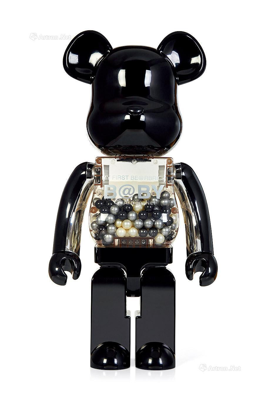 MY FIRST BEARBRICK BABY BLACK SILVER  1000%