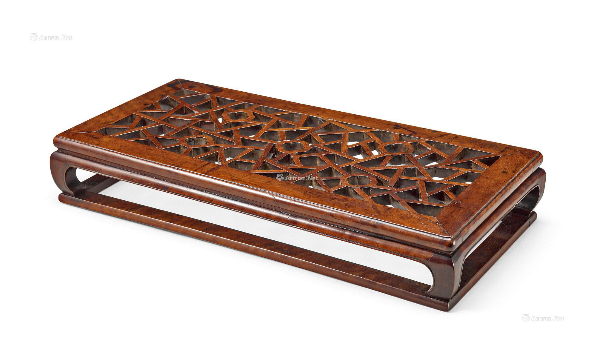 Longyan Wood Carved “Floral” Retangular Table Stand