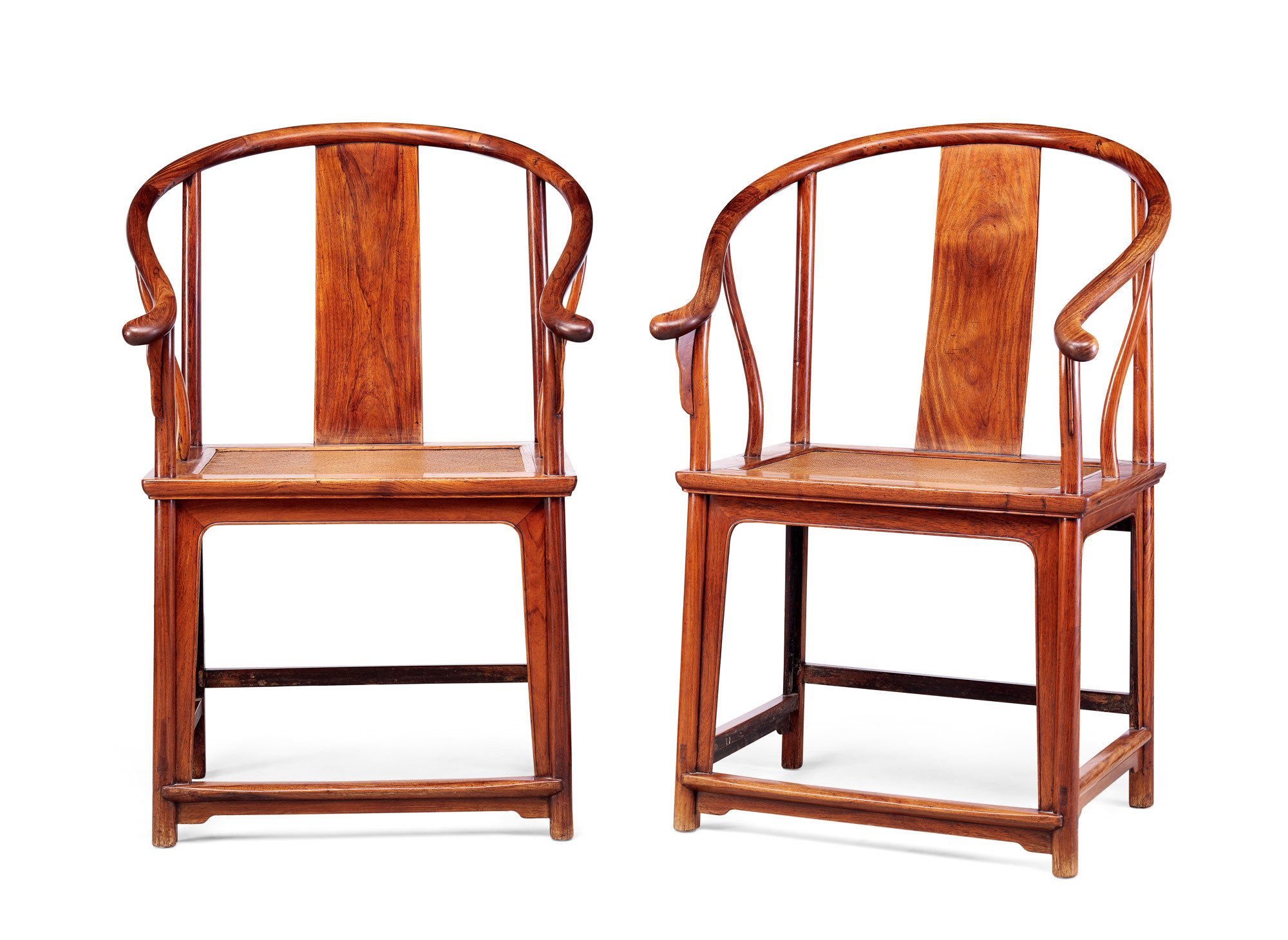 A PAIR OF HUANGHUALI-WOOD ARM CHAIRS